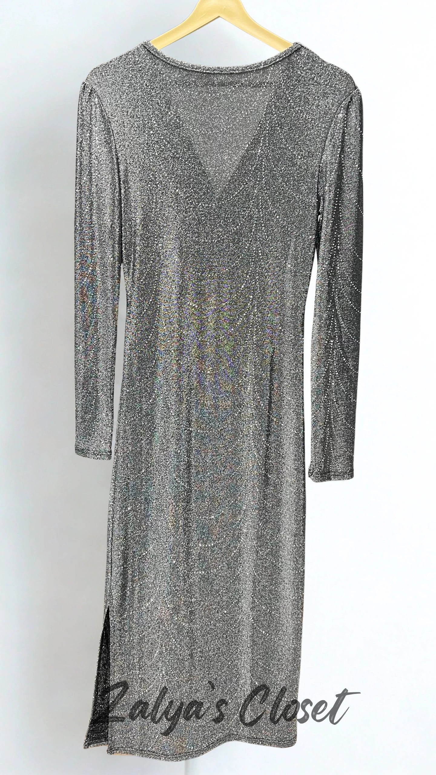 Full Stone Work V-neck Imported Dress image 7