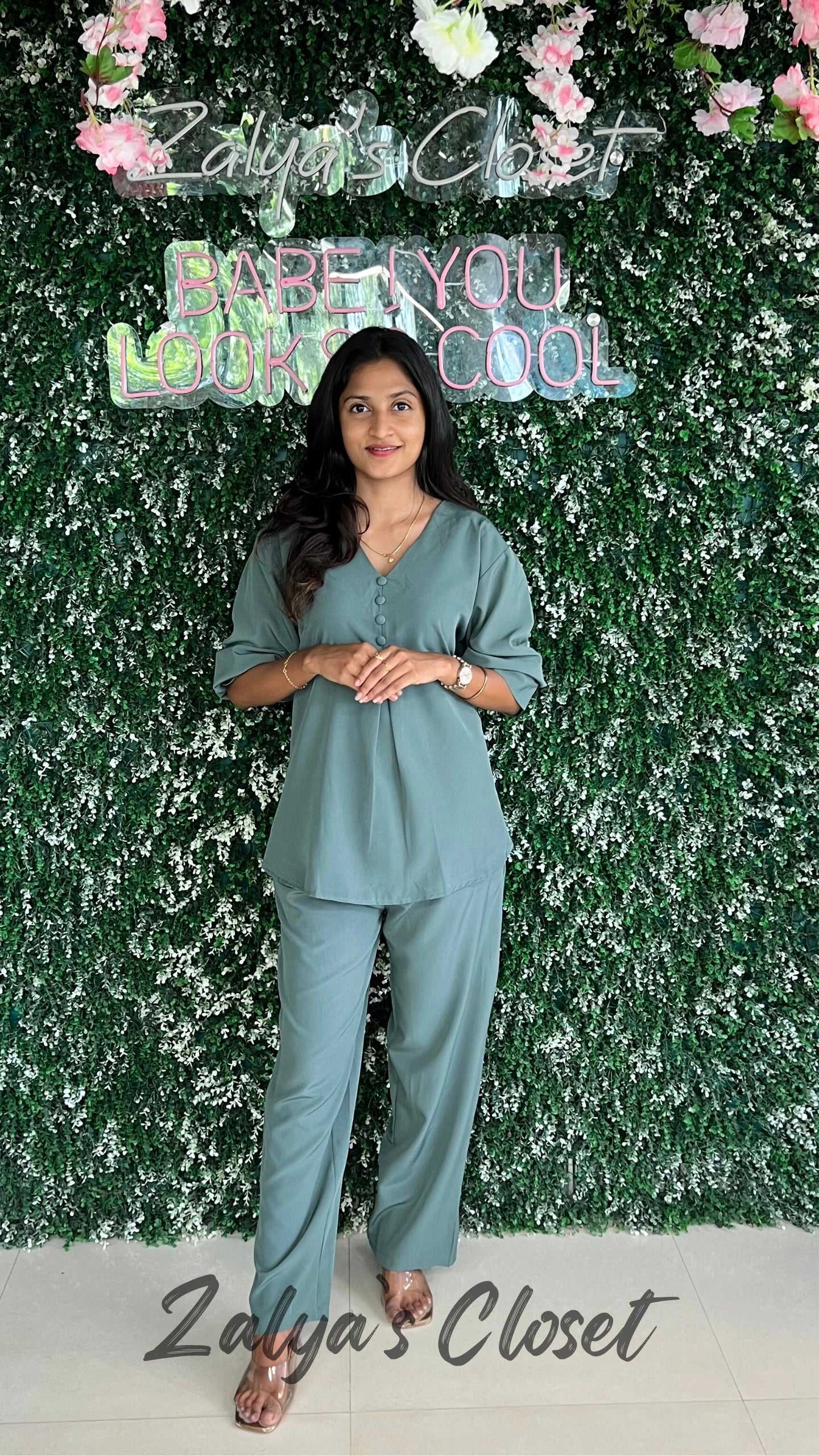 Straight Fit Pant and Solid Top Co-ord Set image 11