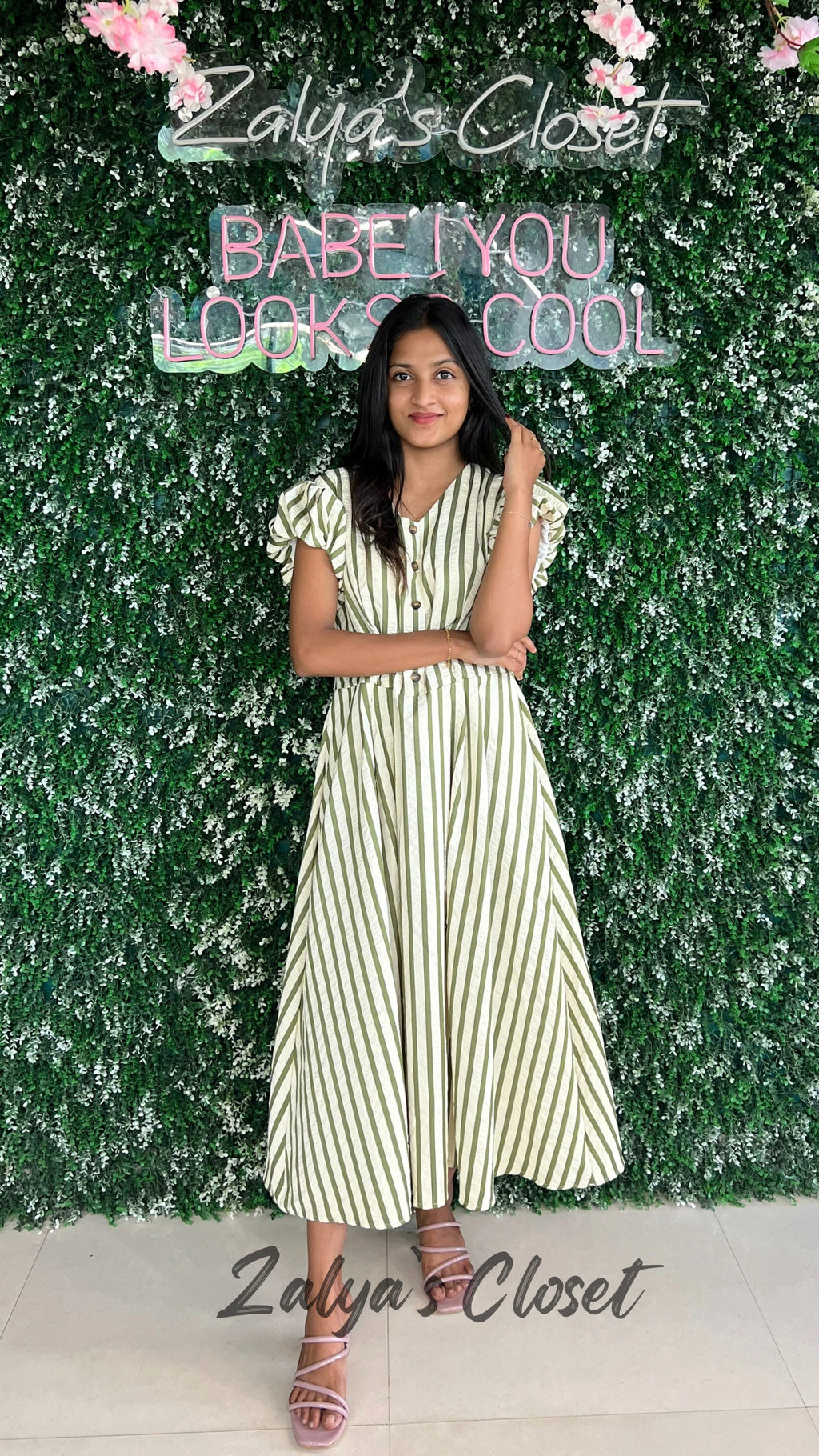 Imported Korean Striped Dress image 0