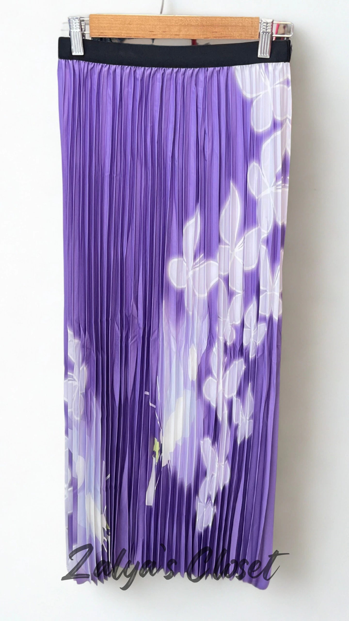 Imported Bottom Flower Printed Skirt (Copy) - Lavendar image