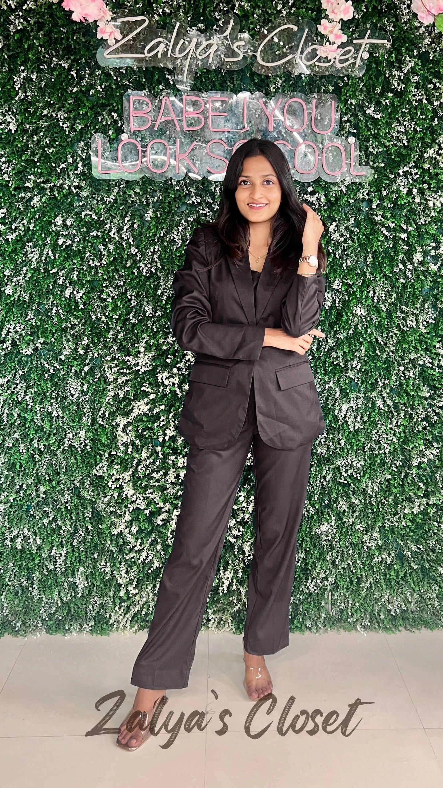 Premium 3pcs Blazer Suit set Black image 0