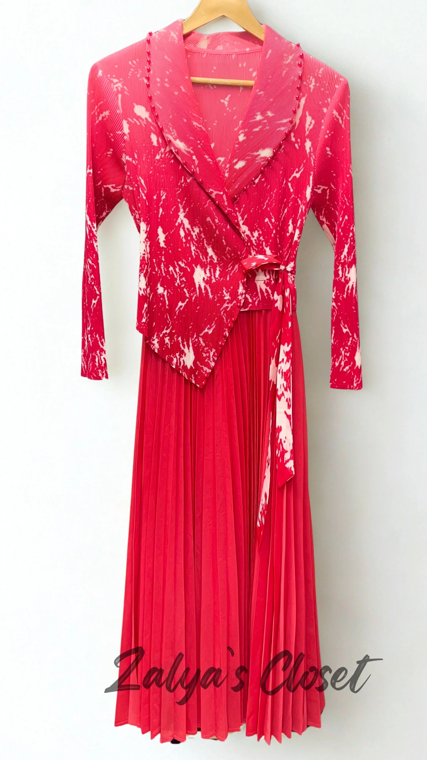 Imported Half Printed & Half Solid Magic Dress image 0