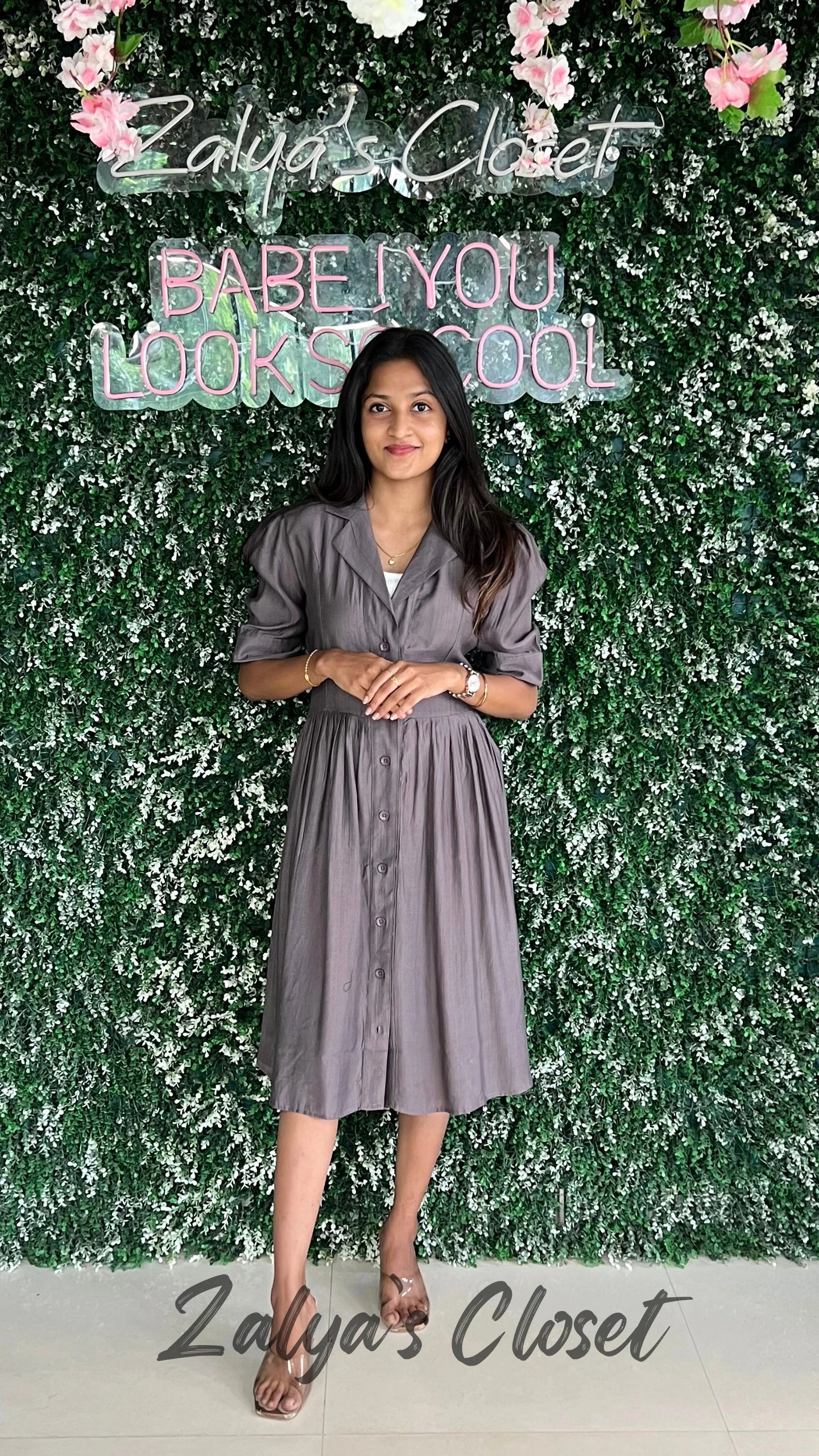 Collar Neck Cotton Puff Sleeve Dress image 12