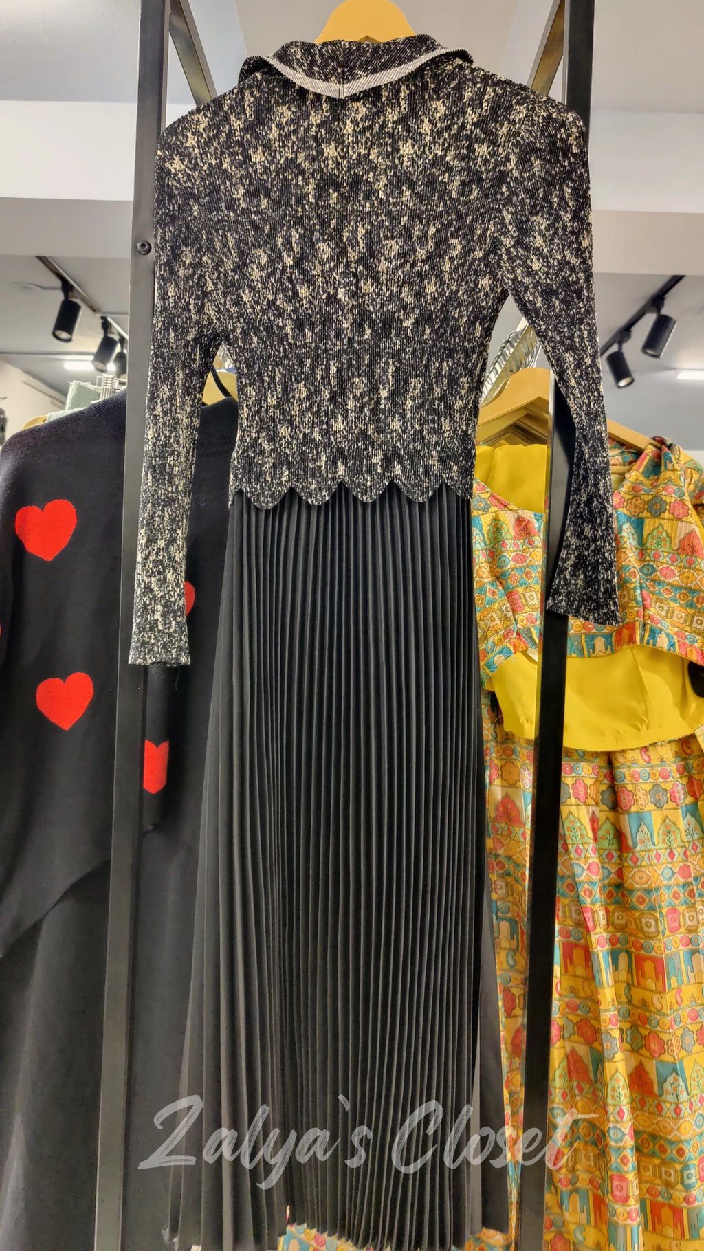 Imported Half Printed Pleated Magic Dress image 1