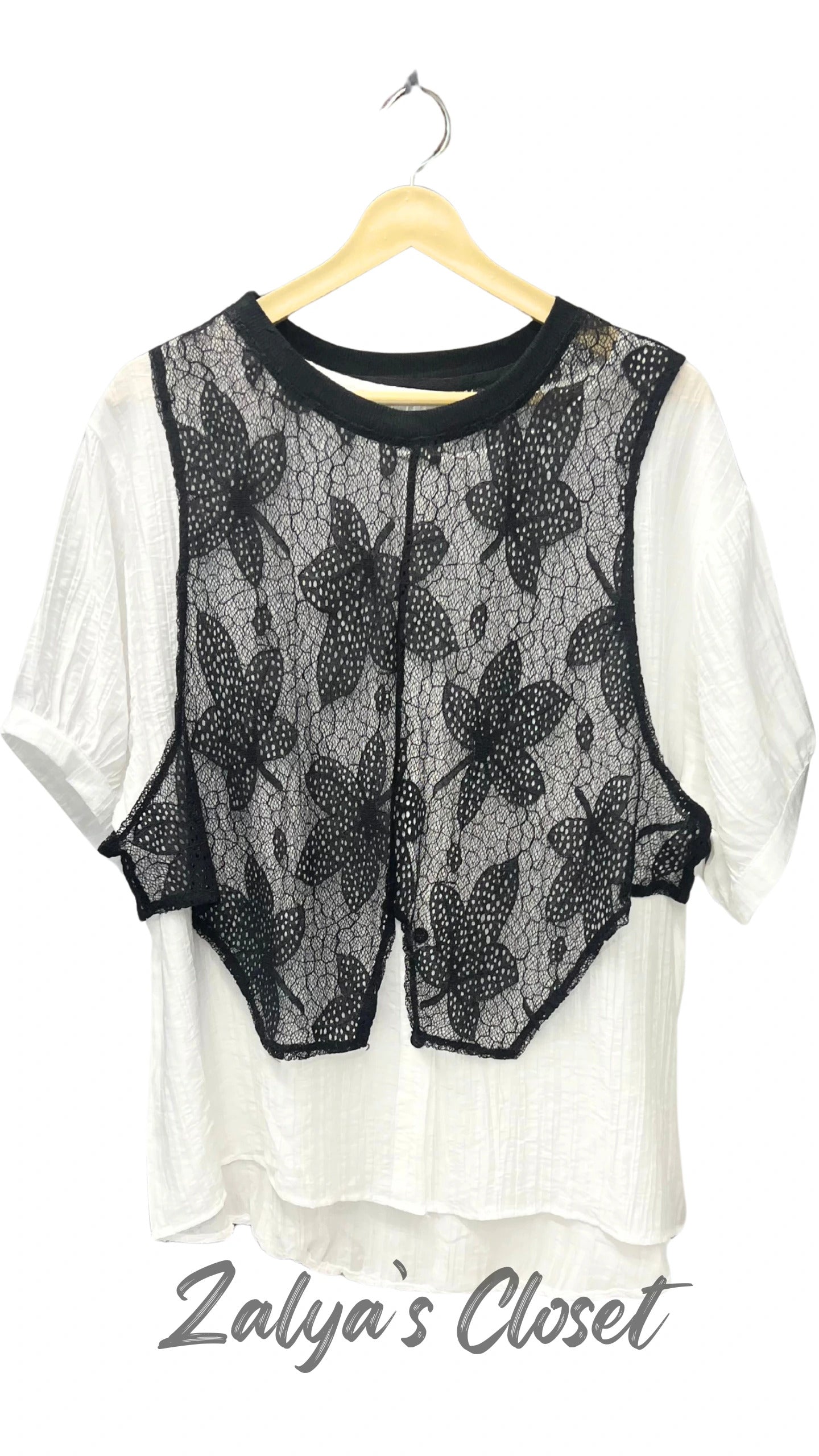 Shirt With Attached Lace Work On Top image 0