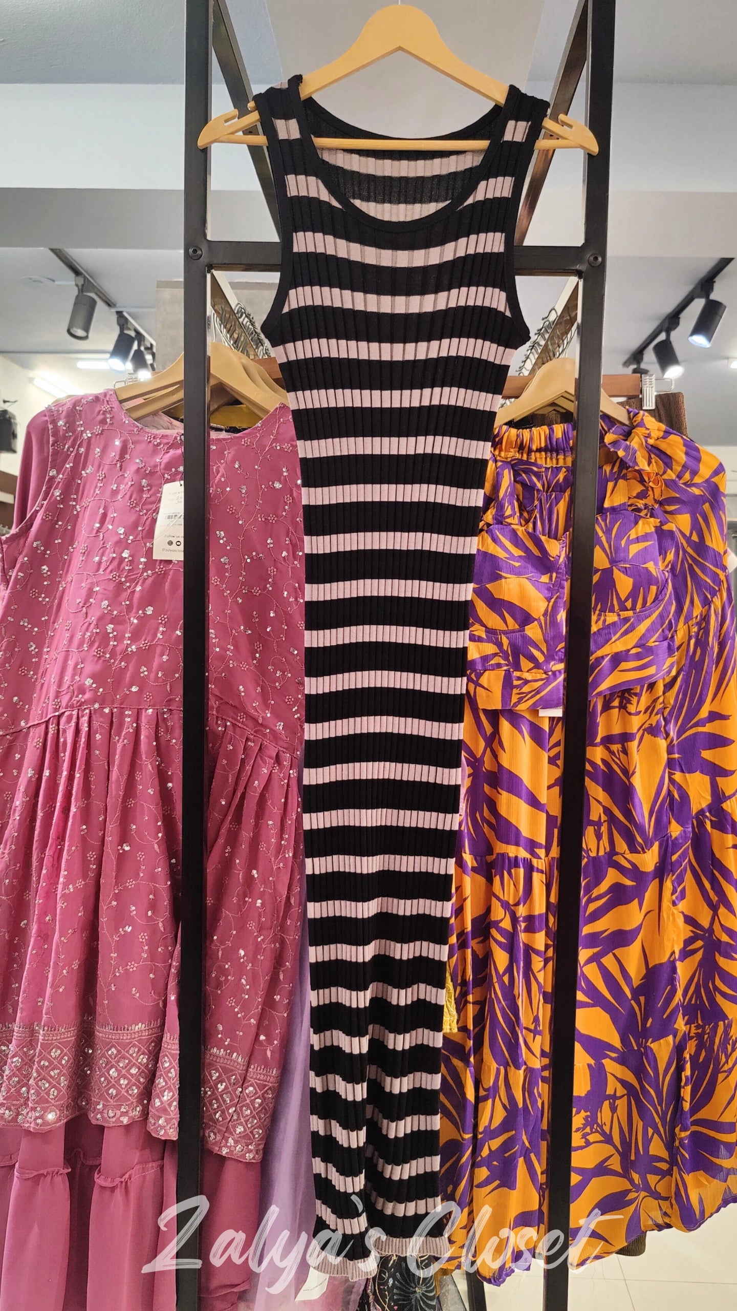 Imported Knitted Bodycon Dress Striped image 3