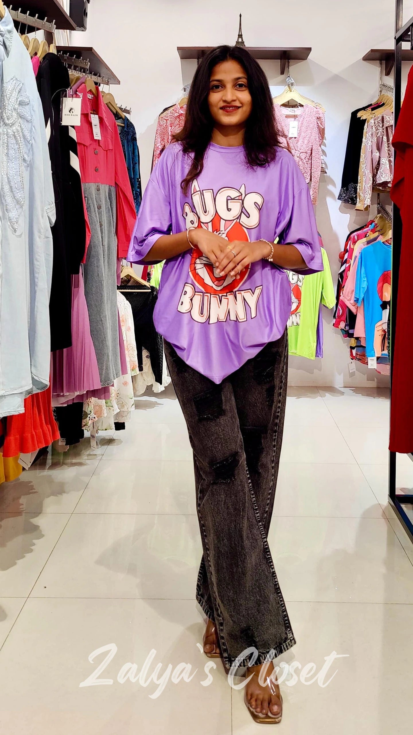 Funky Printed T-shirt - Lavendar2 image