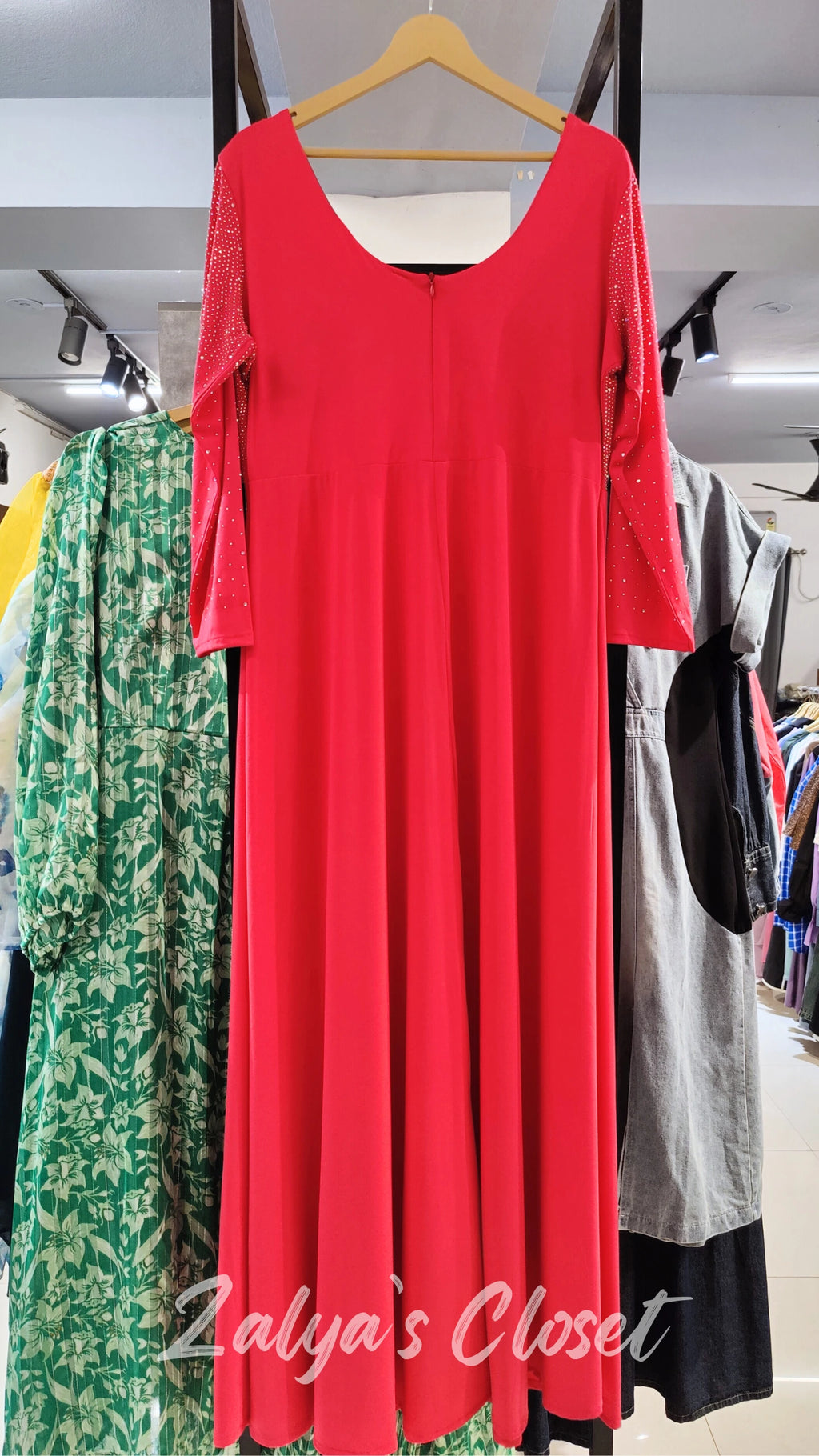 Half Multi Color Stone Work Dress image 1