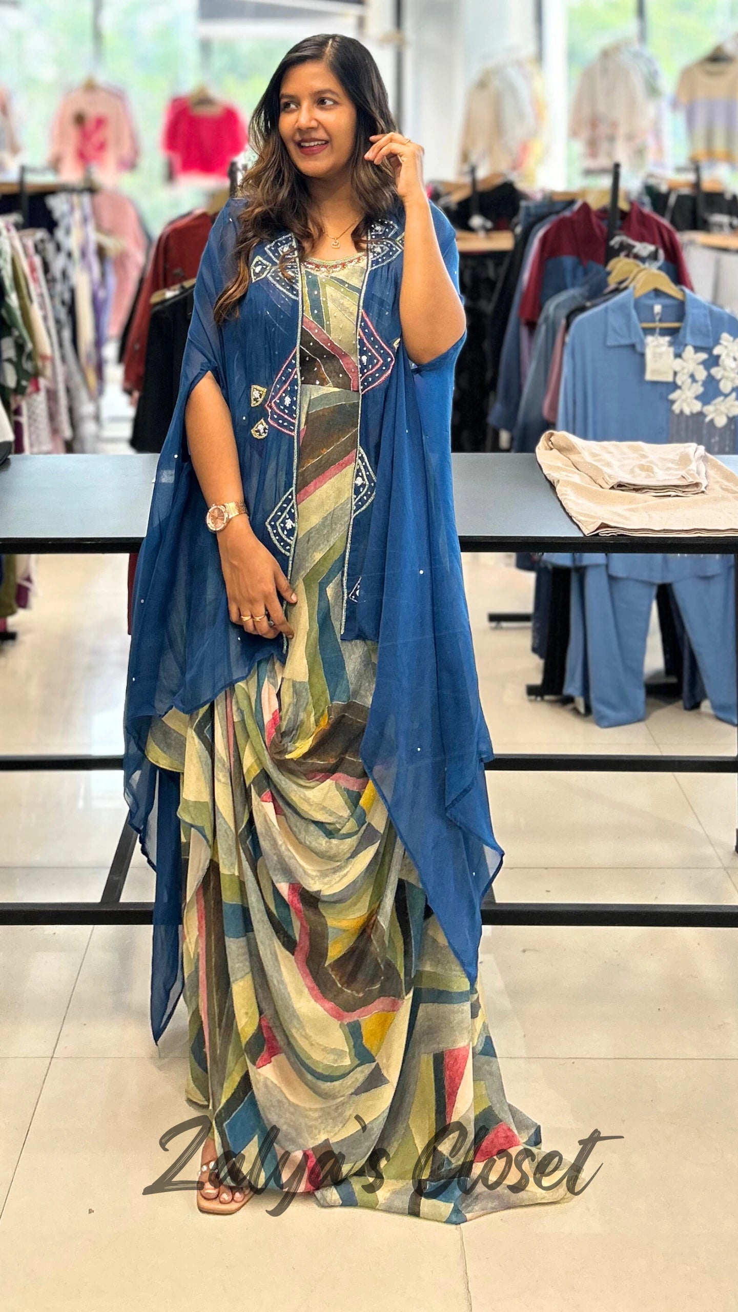 Indo Western Draped Skirt Set - 36 - 40 image