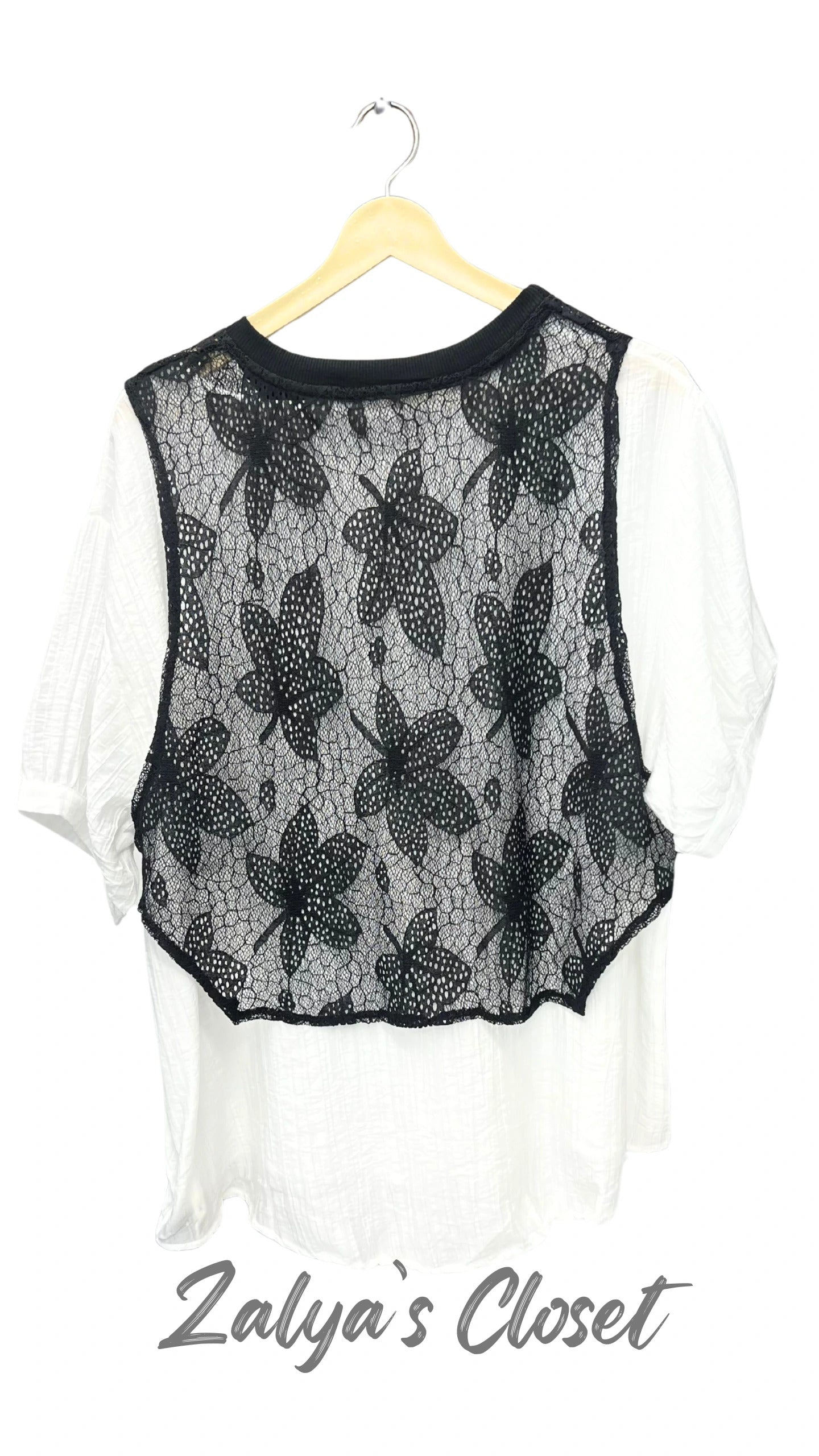 Shirt With Attached Lace Work On Top image 1