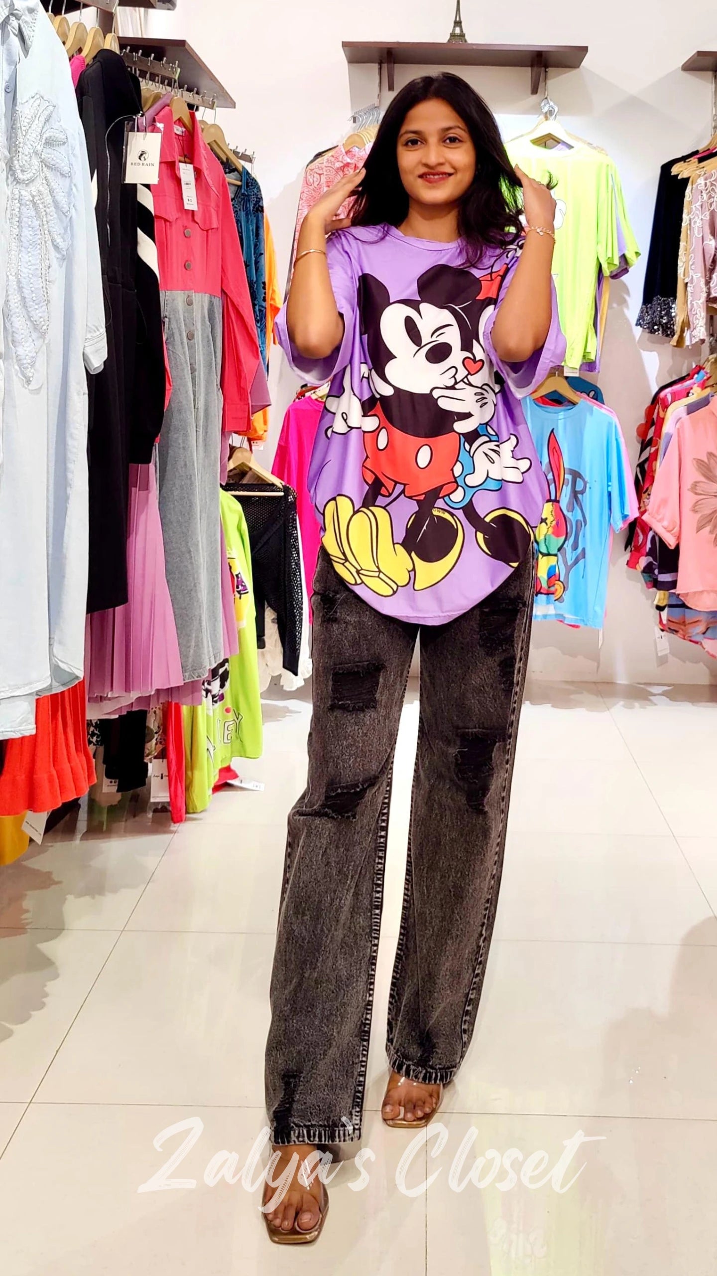 Funky Printed T-shirt - Lavendar image