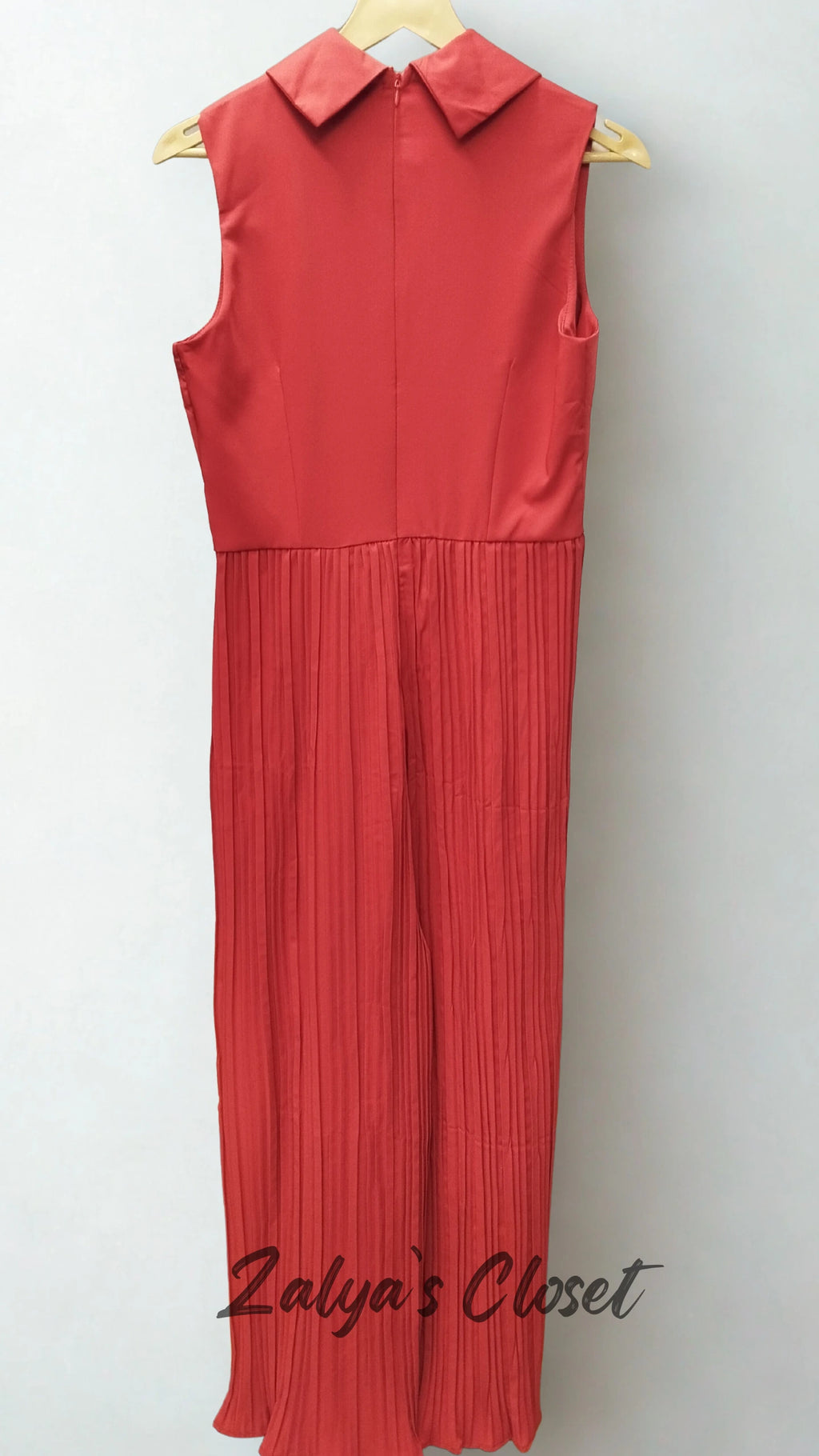 Imported pleated  jumpsuit with belt image 10