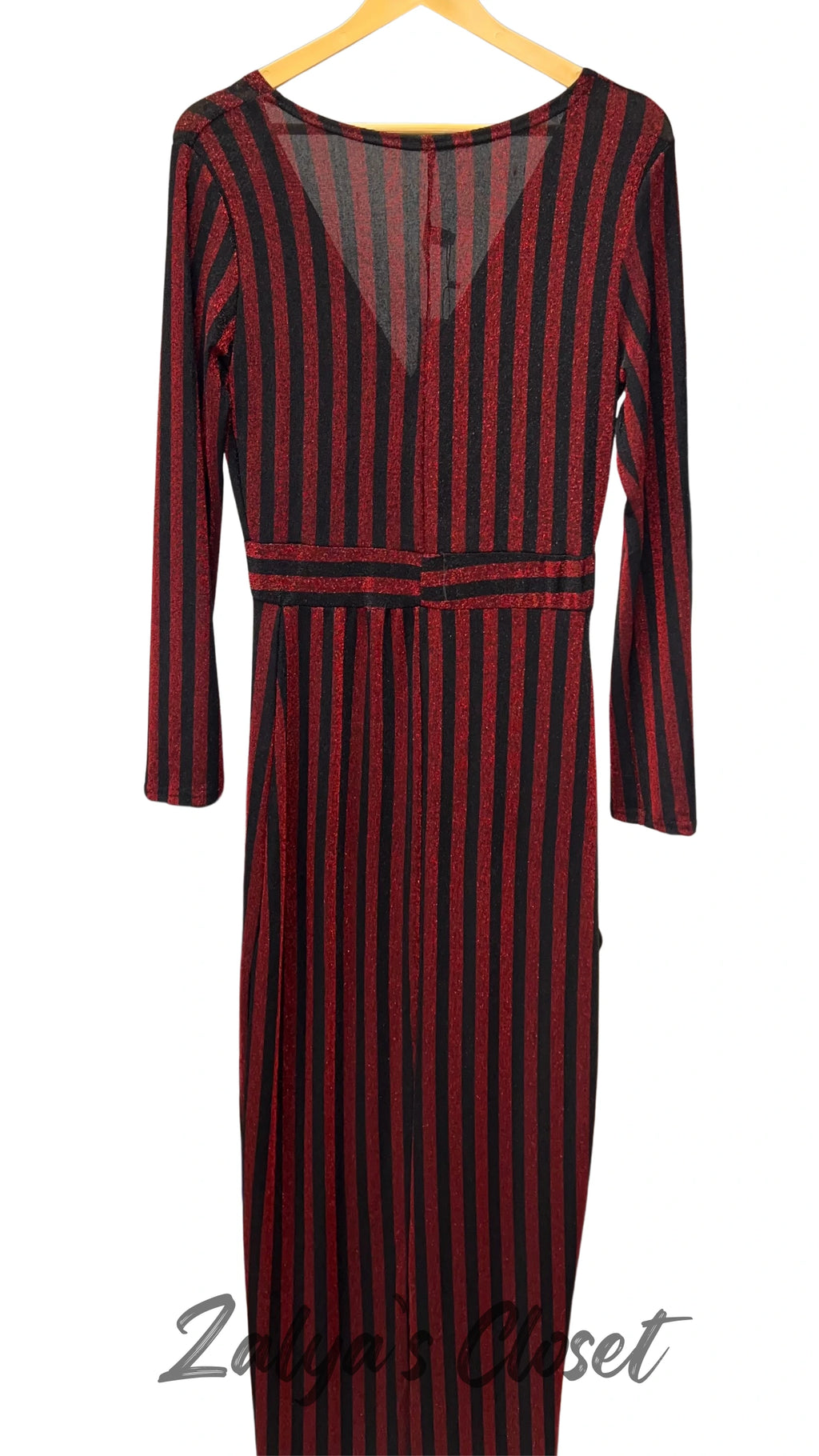 Imported Vertical Striped Party Wear Gown image 2