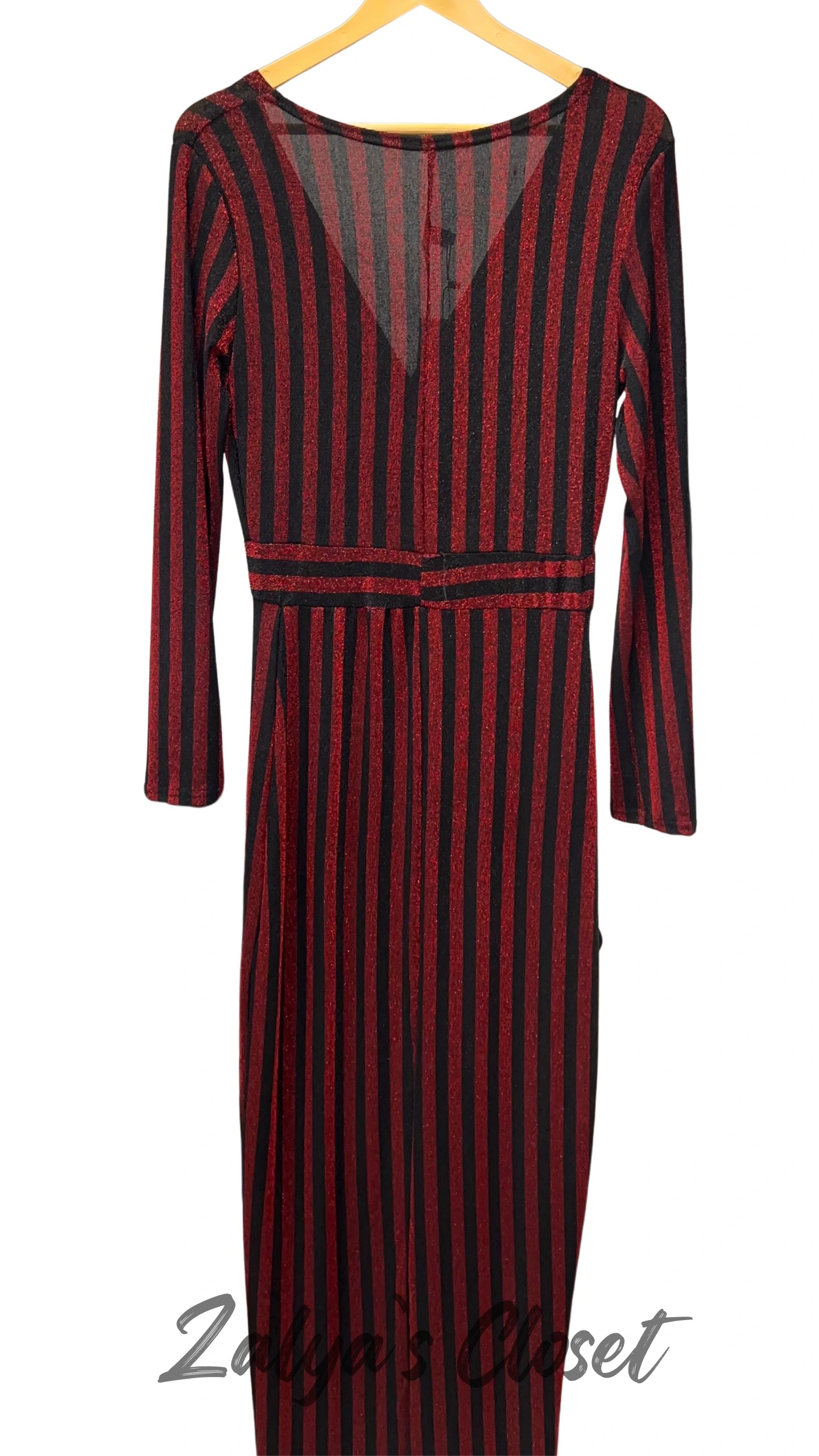 Imported Vertical Striped Party Wear Gown image 2