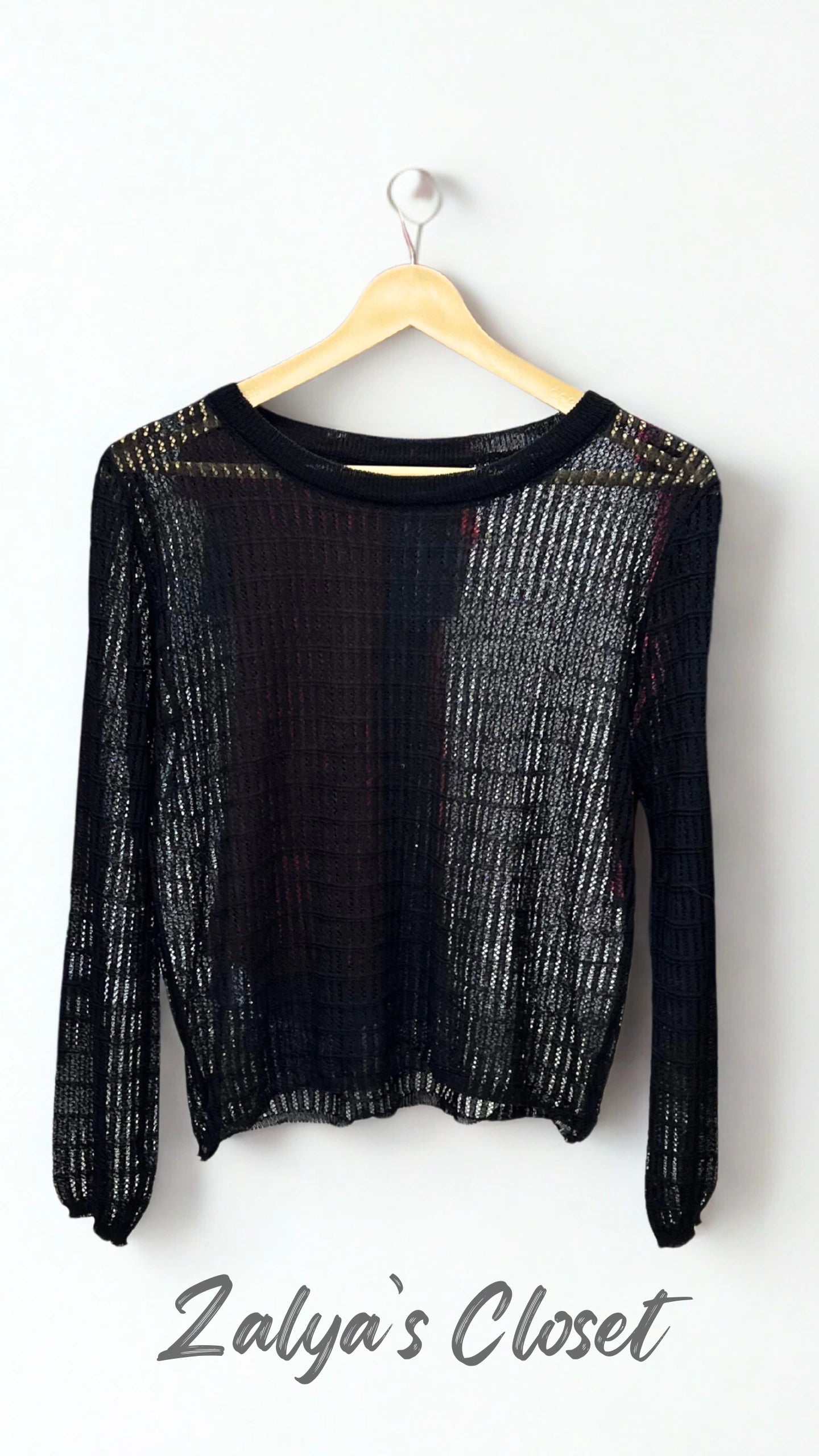 Imported Crochet Tops - Black image