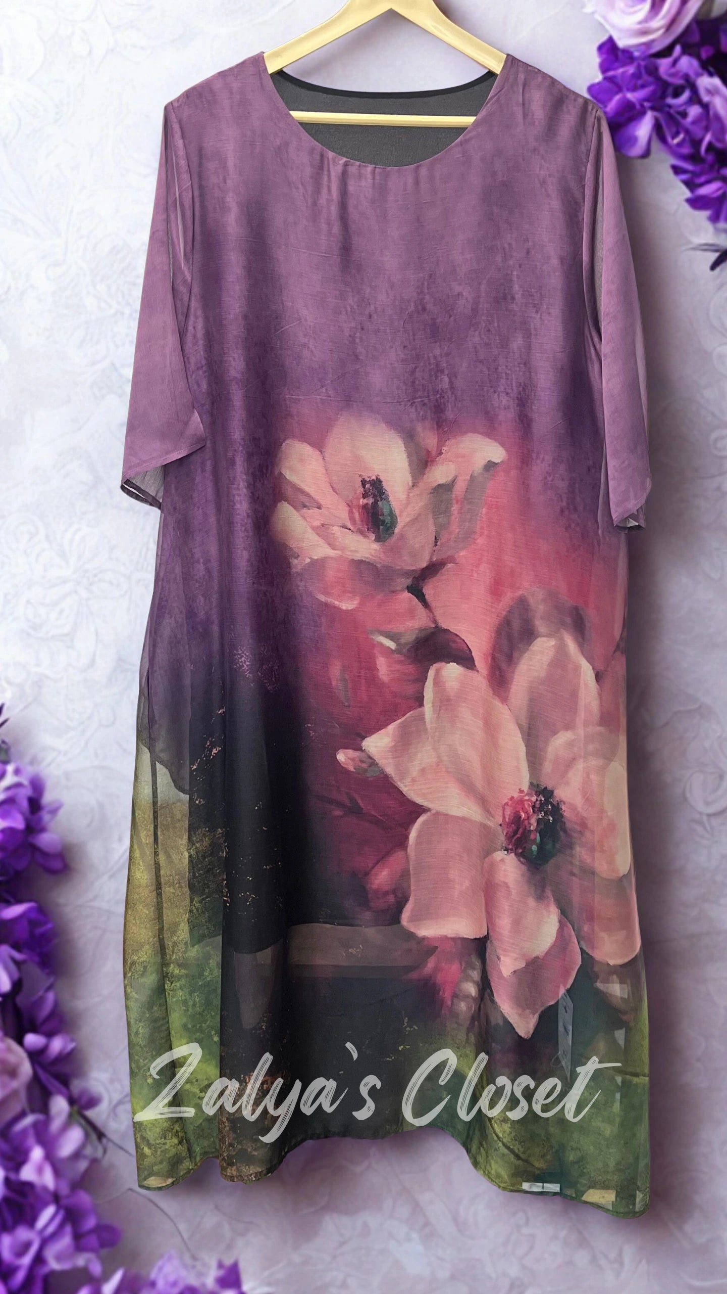 Imported Bottom Printed Plus Size Tunic Dress image 8