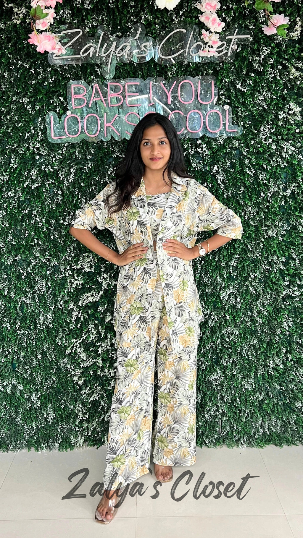 Printed 3pcs Set - Light Green image