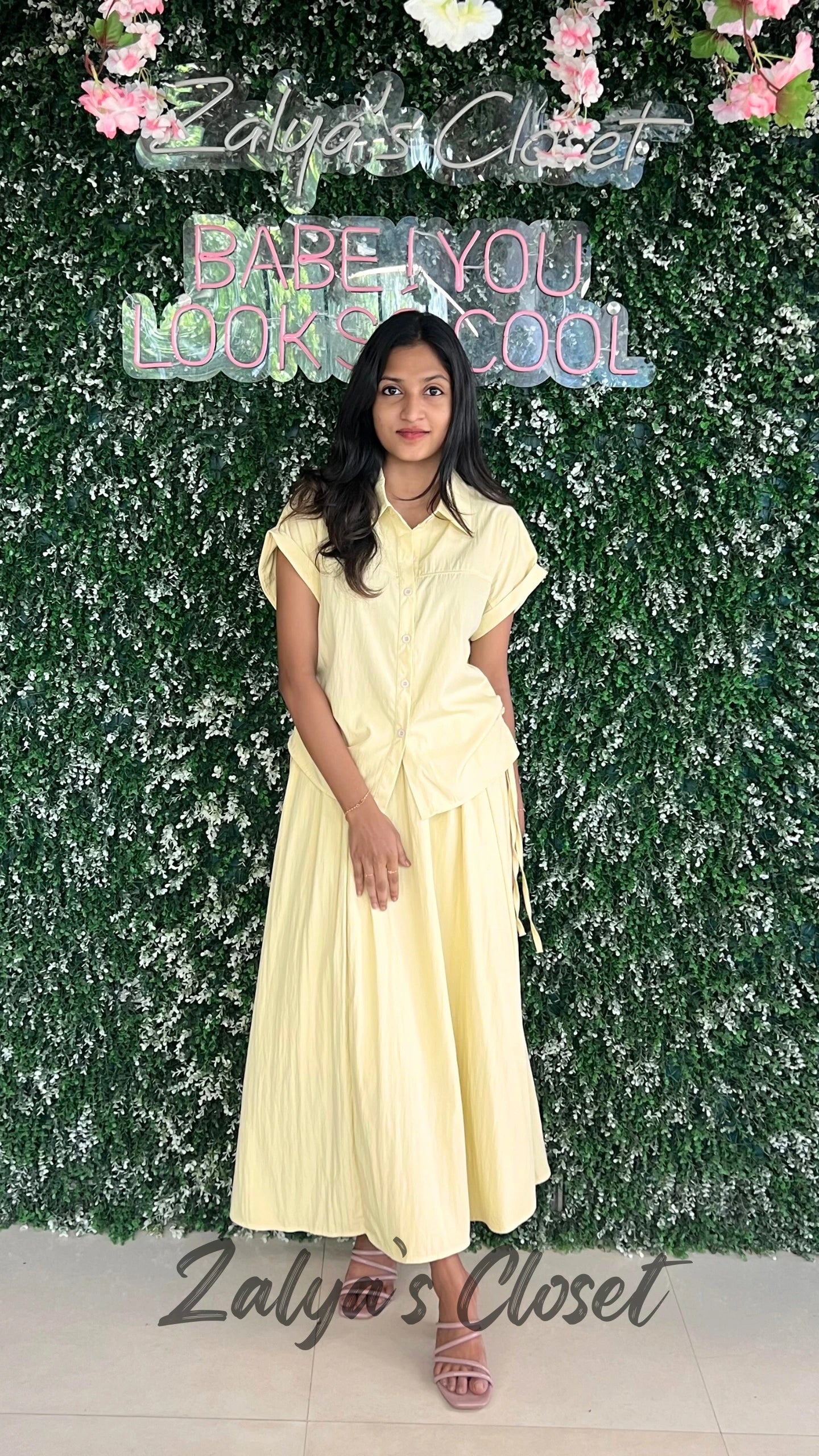 Imported Top and Skirt Co-ord Set - Light Yellow image