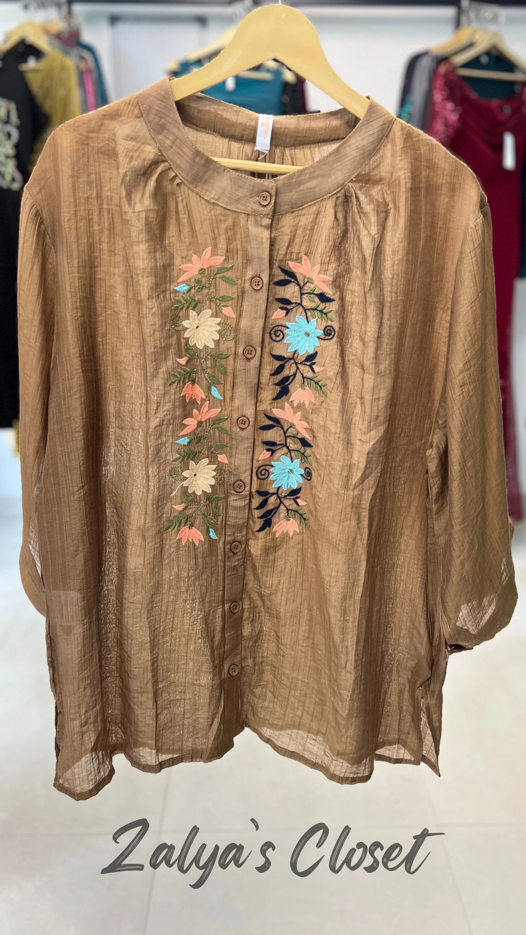 Embroidered Tops Plus Size image 15