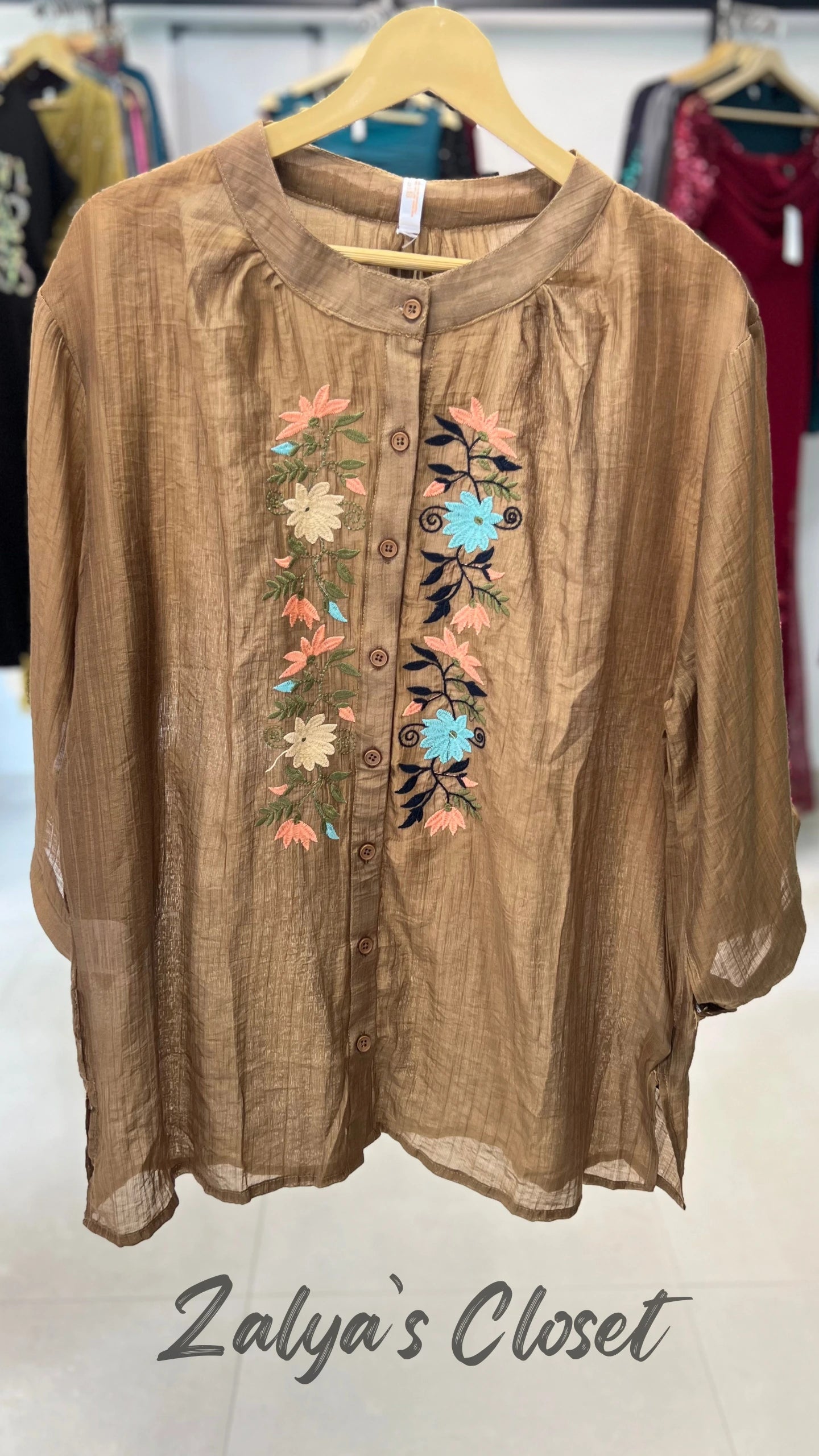 Embroidered Tops Plus Size image 15