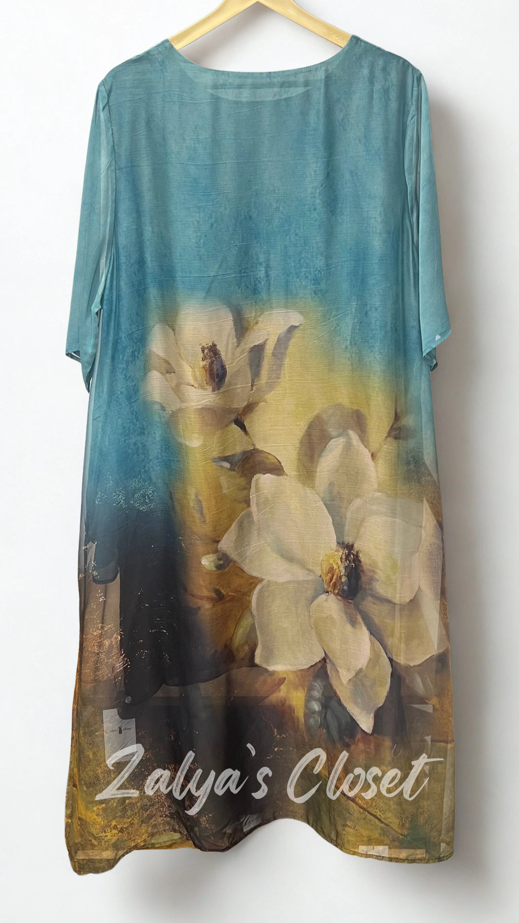 Imported Bottom Printed Plus Size Tunic Dress image 1