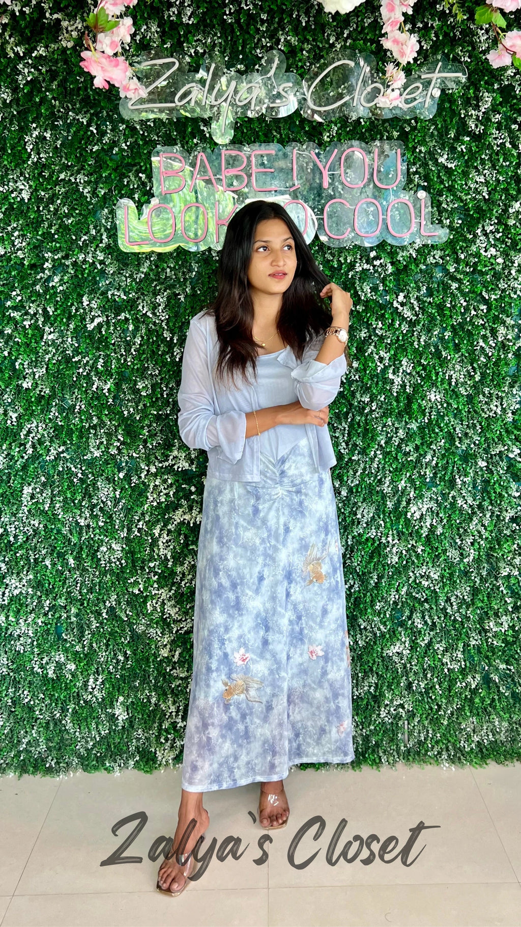 Imported Printed Bodycon Dress with Shrug image 4