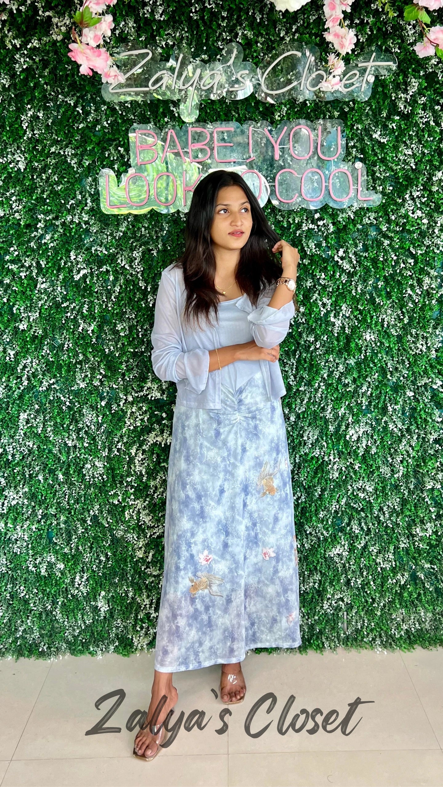 Imported Printed Bodycon Dress with Shrug image 4