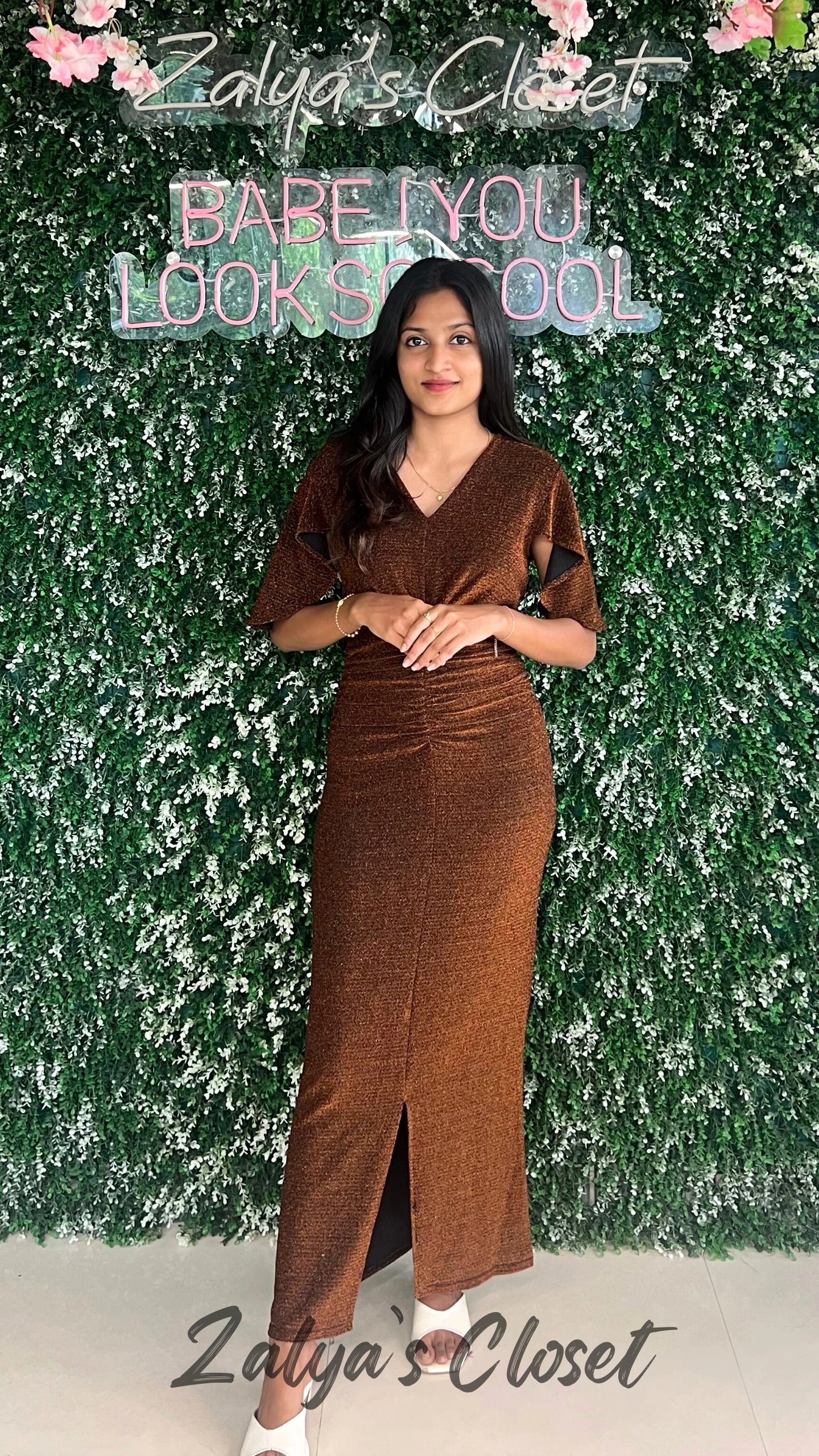 Imported Shimmer V-neck Party Wear image 0