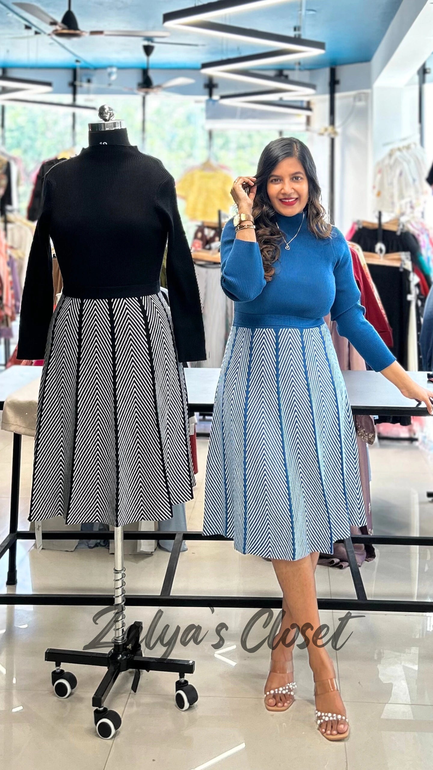 Imported Striped Dress with Belt image 5