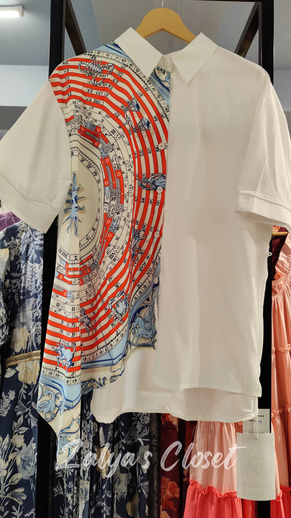 One Side Printed Asymmetrical Imported Shirt image 12