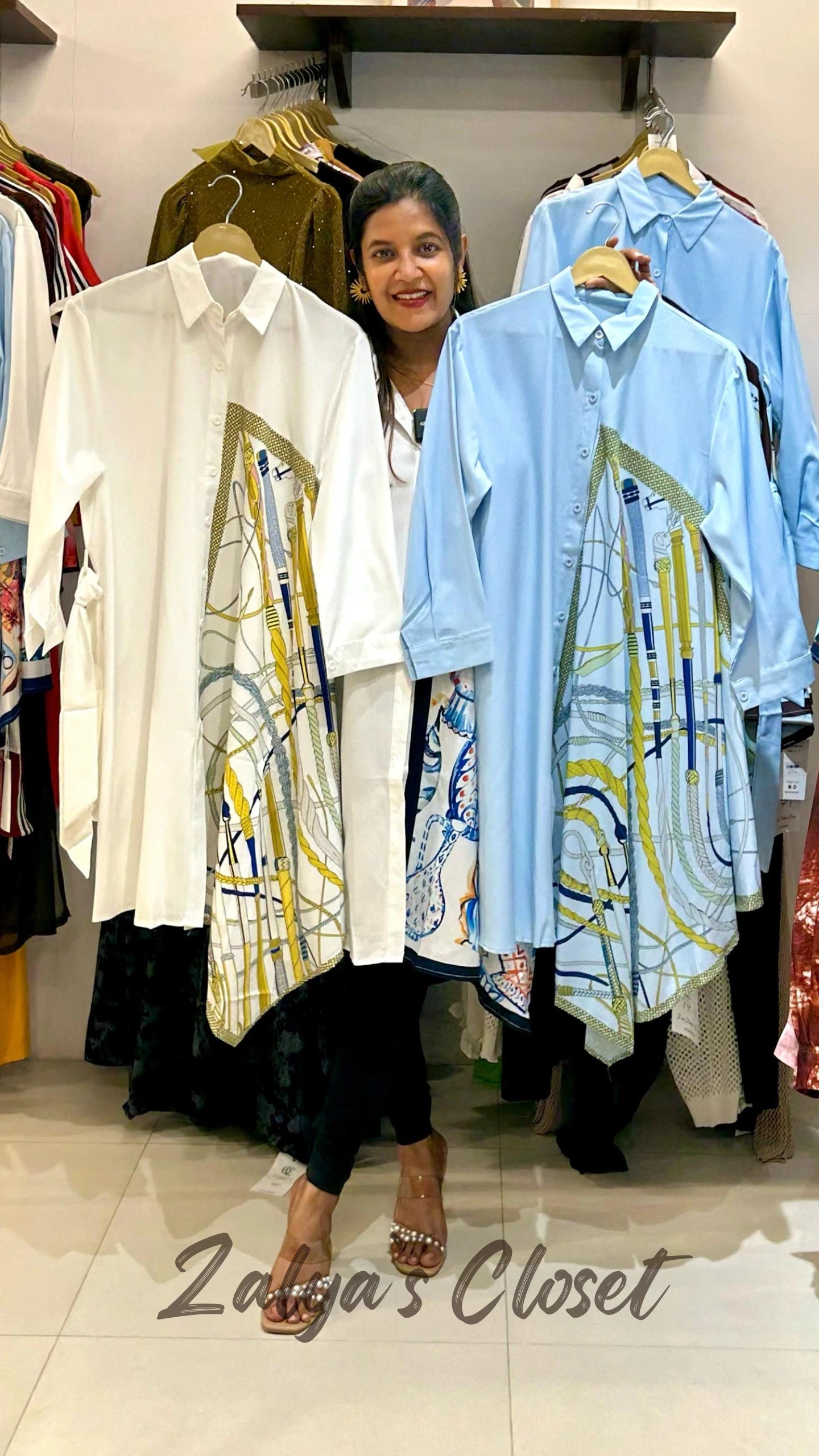 Asymmetric Long Shirt Imported - White4 image