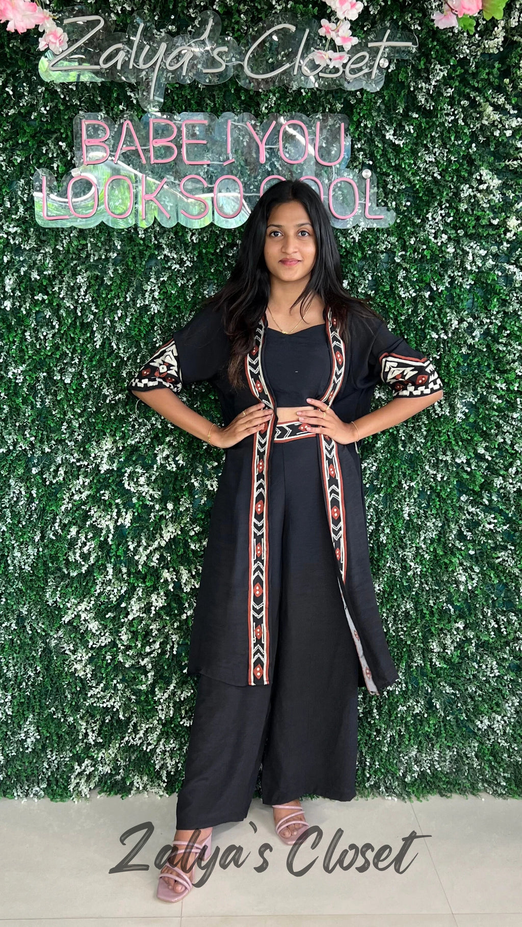 3pcs Long Shrug Co-ord Set image 0