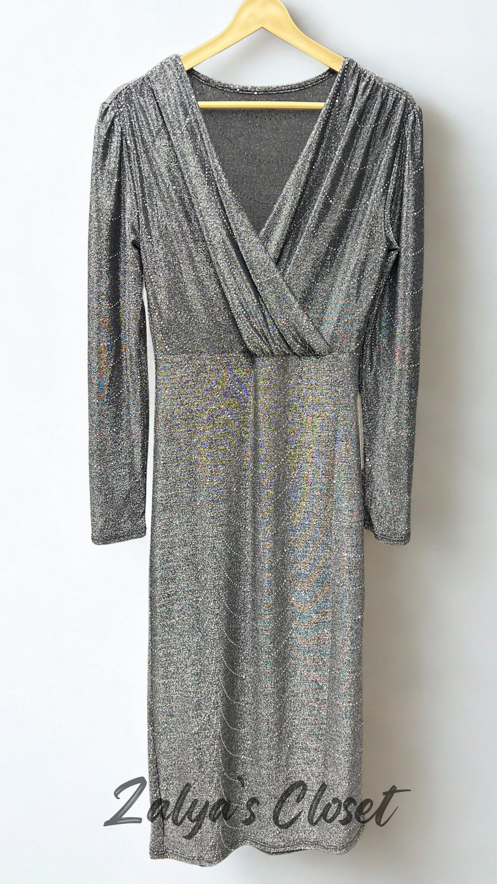 Full Stone Work V-neck Imported Dress image 8