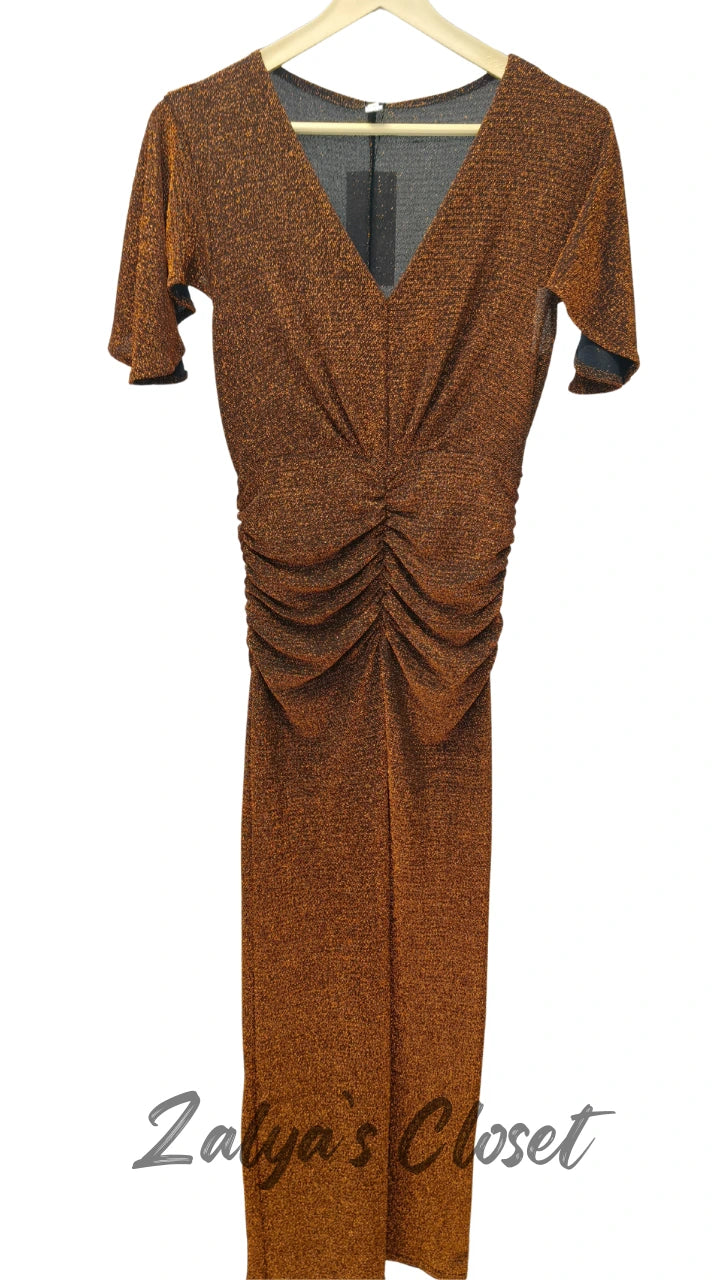 Imported Shimmer V-neck Party Wear image 5