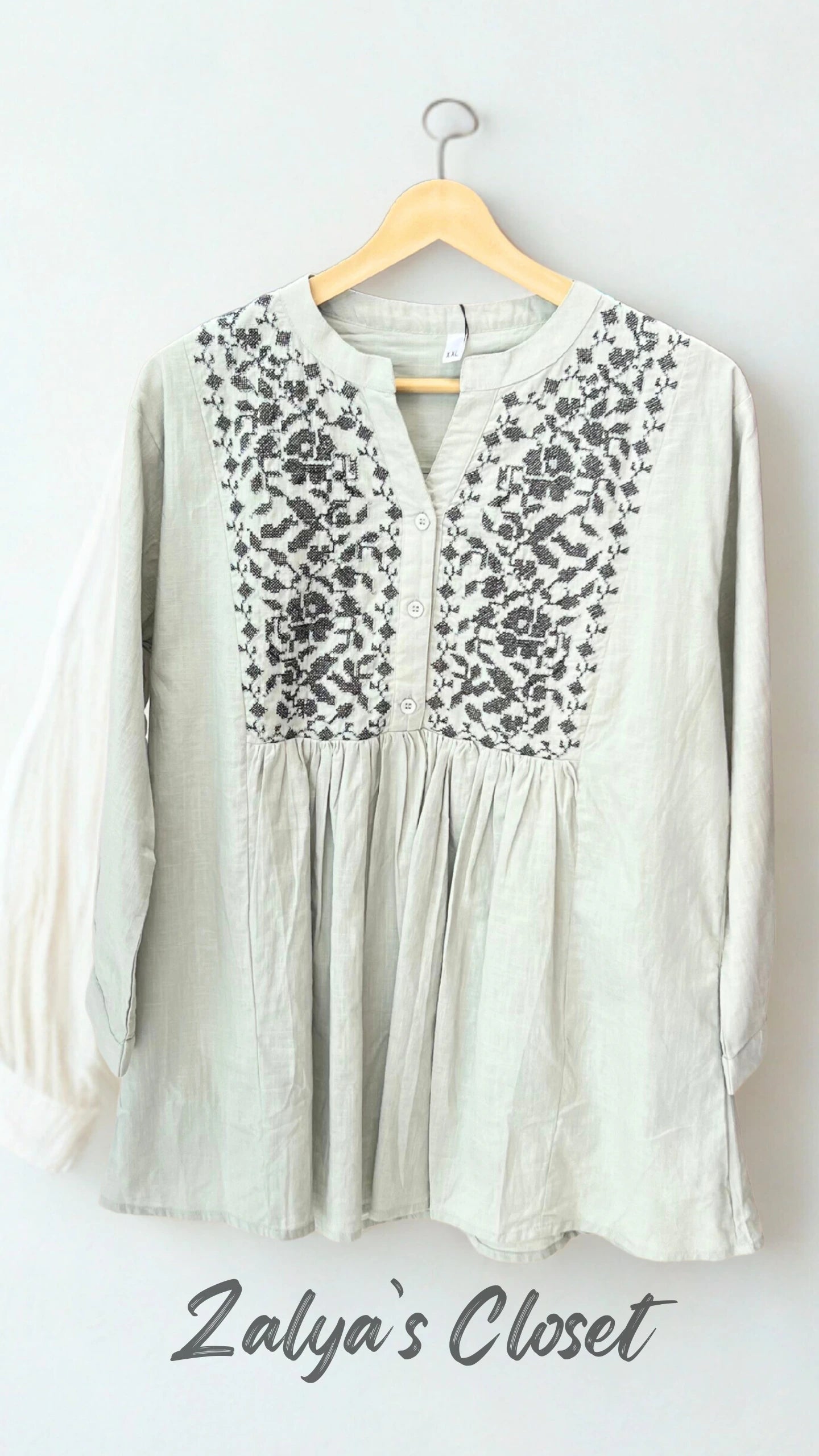 Peplum Style Tops - Light Green, 38 - 42 image