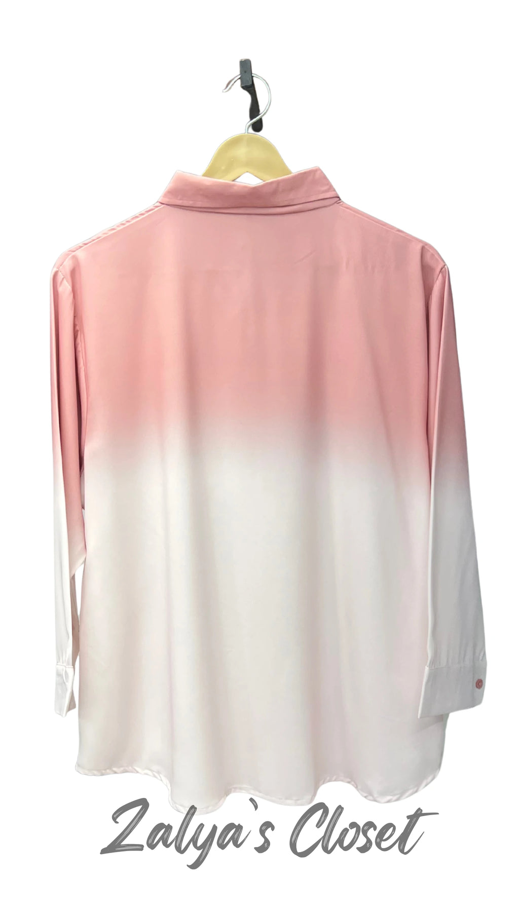 One Side Flower Printed Ombre Shirt image 5