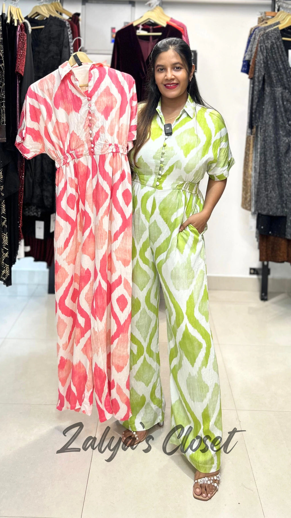 Printed Half Sleeve Jumpsuit - Pink image