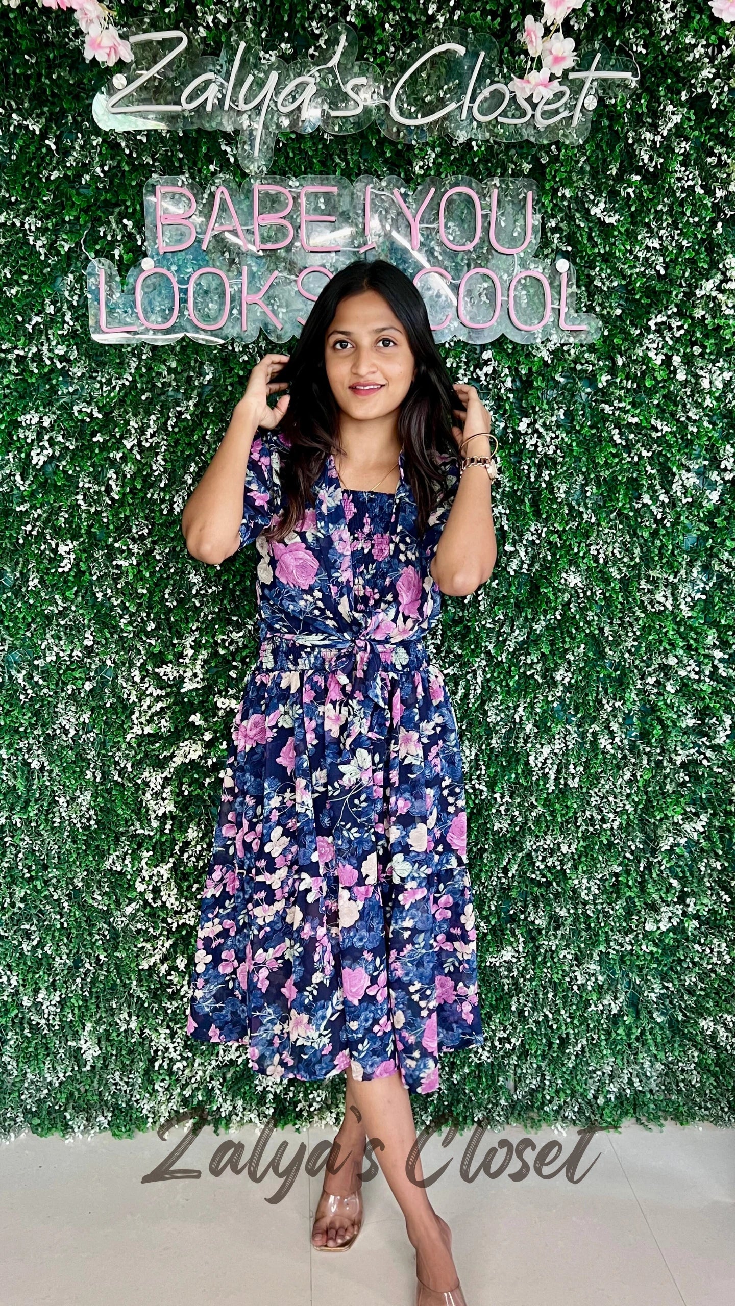 Knee Length Georgette Slip with Cropped Shrug image 6