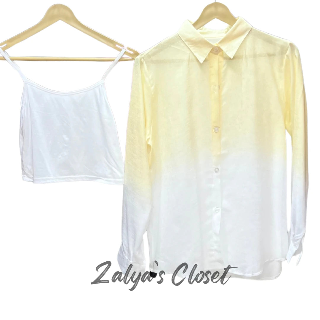 Ombre Shaded Shirts Imported - Yellow image