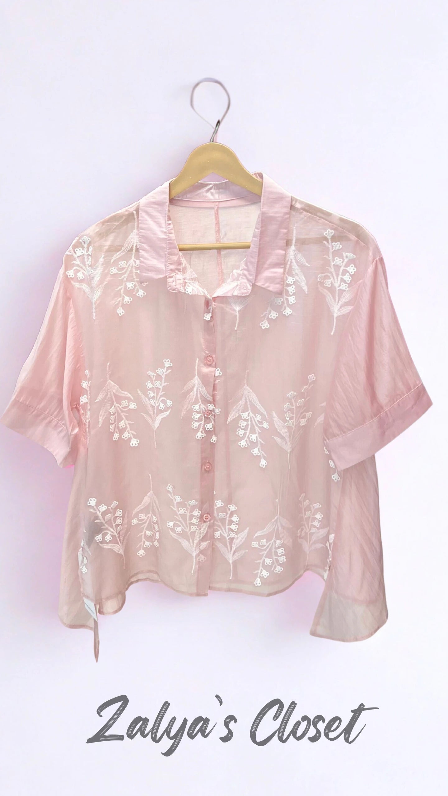 Imported Embroidery Shirts - Pink image