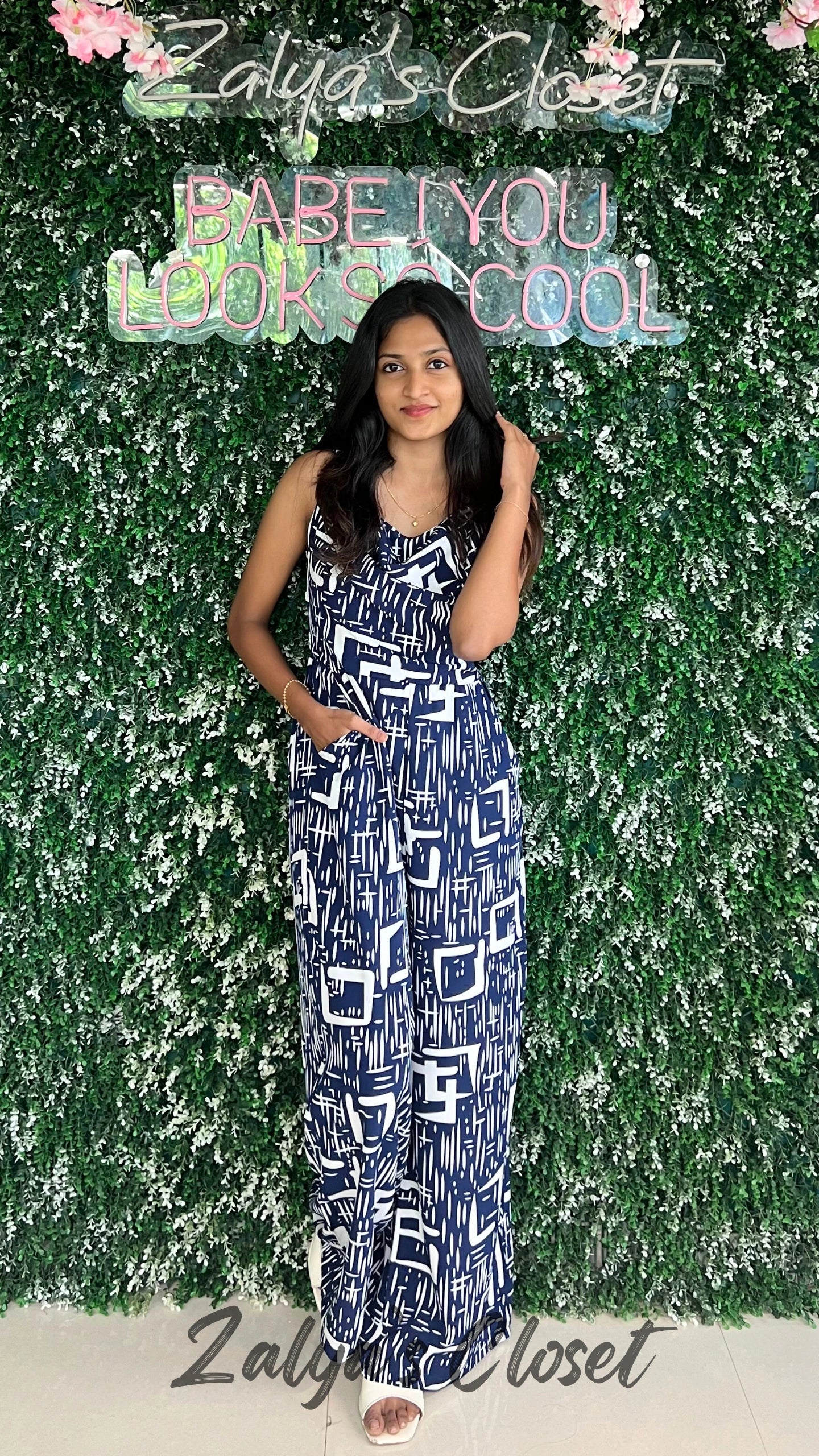 Imported Printed Jumpsuits - Blue image