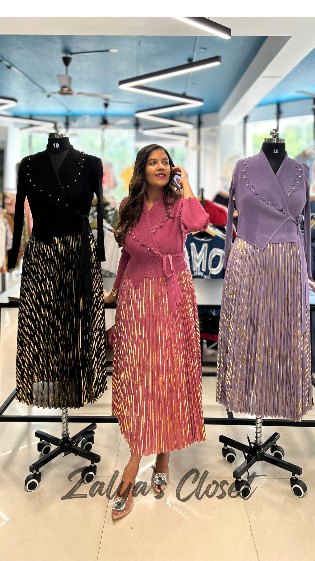 Imported Party Wear Foil Work Magic Dress image 7