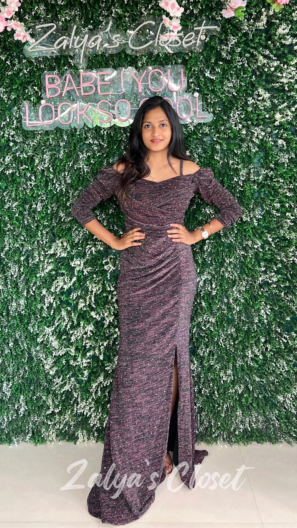 Sweet Heart Neck Full Length Party Wear - Wine Color, 36 - 40 image