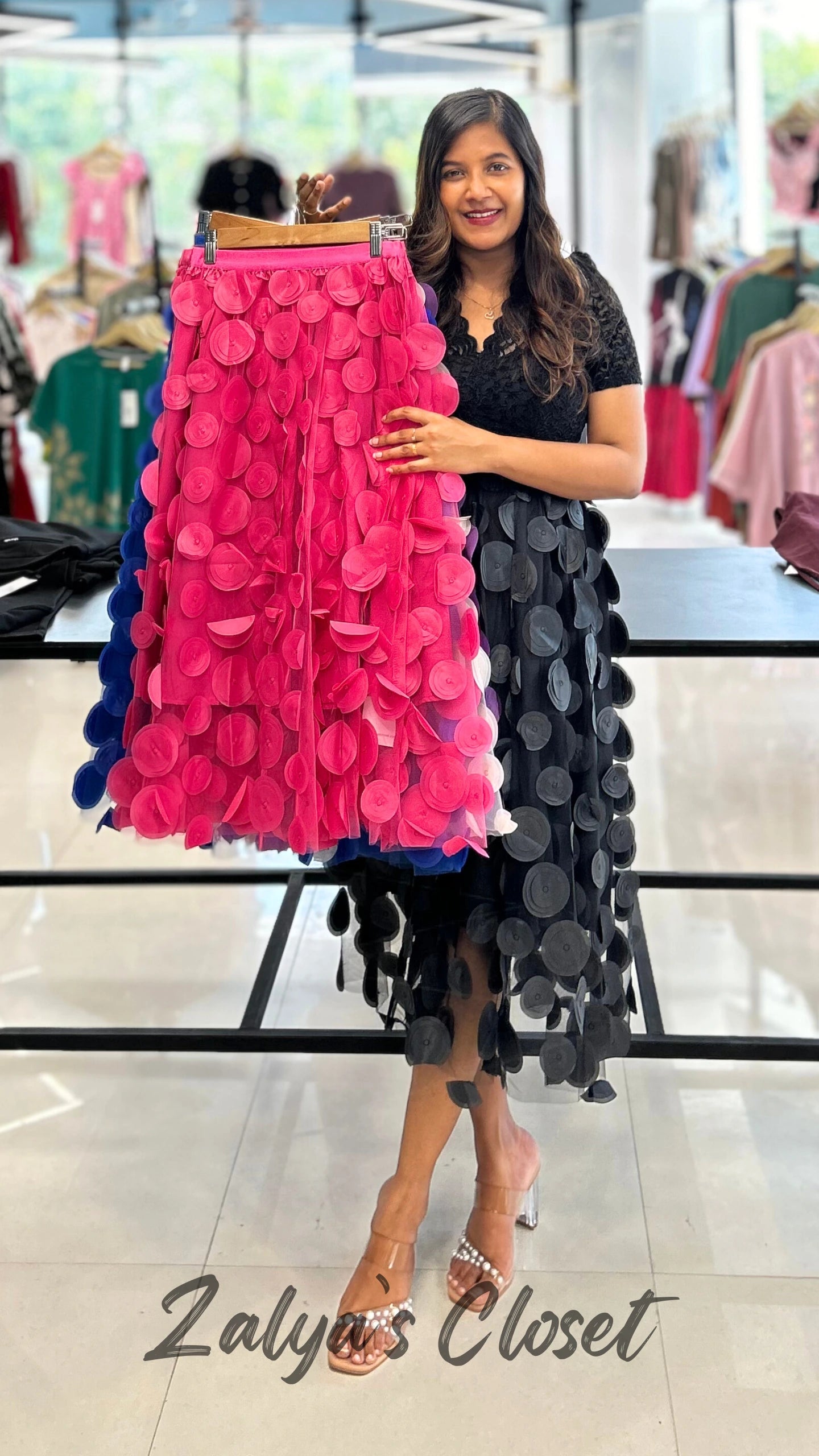 Imported Net Skirts - Dark Pink image