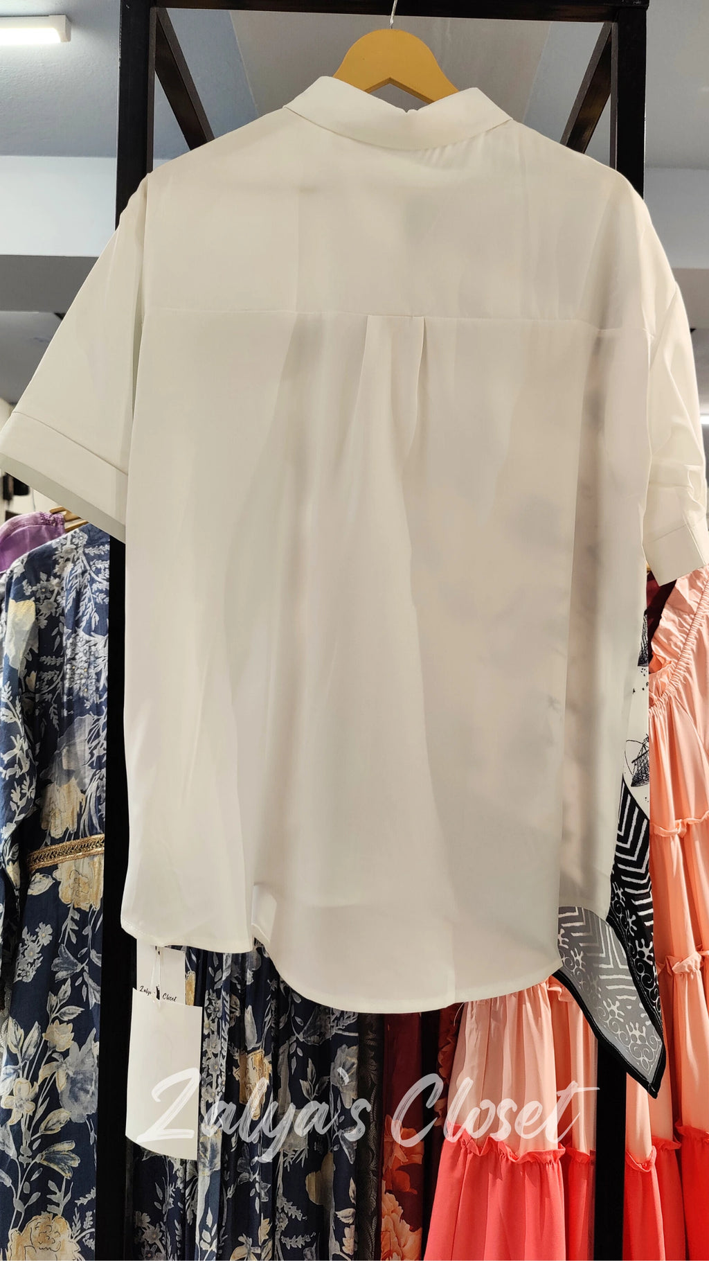 One Side Printed Asymmetrical Imported Shirt image 7