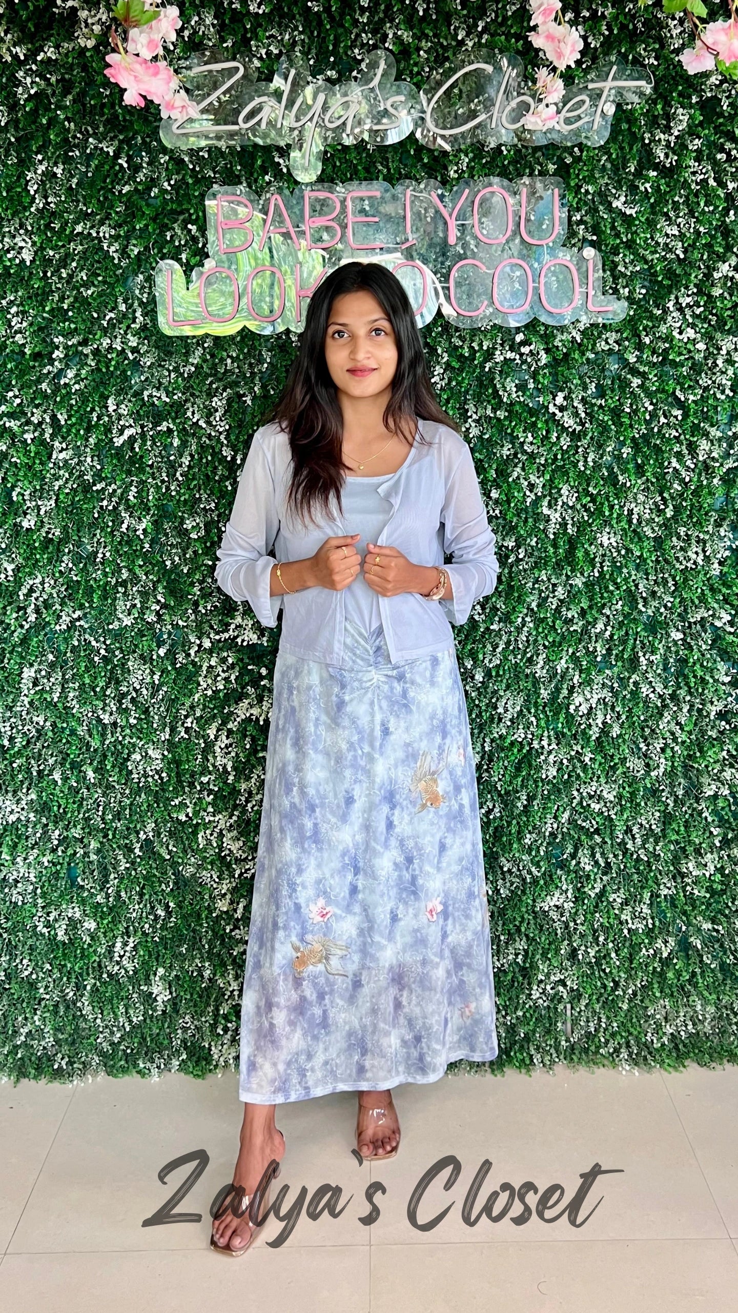 Imported Printed Bodycon Dress with Shrug image 3