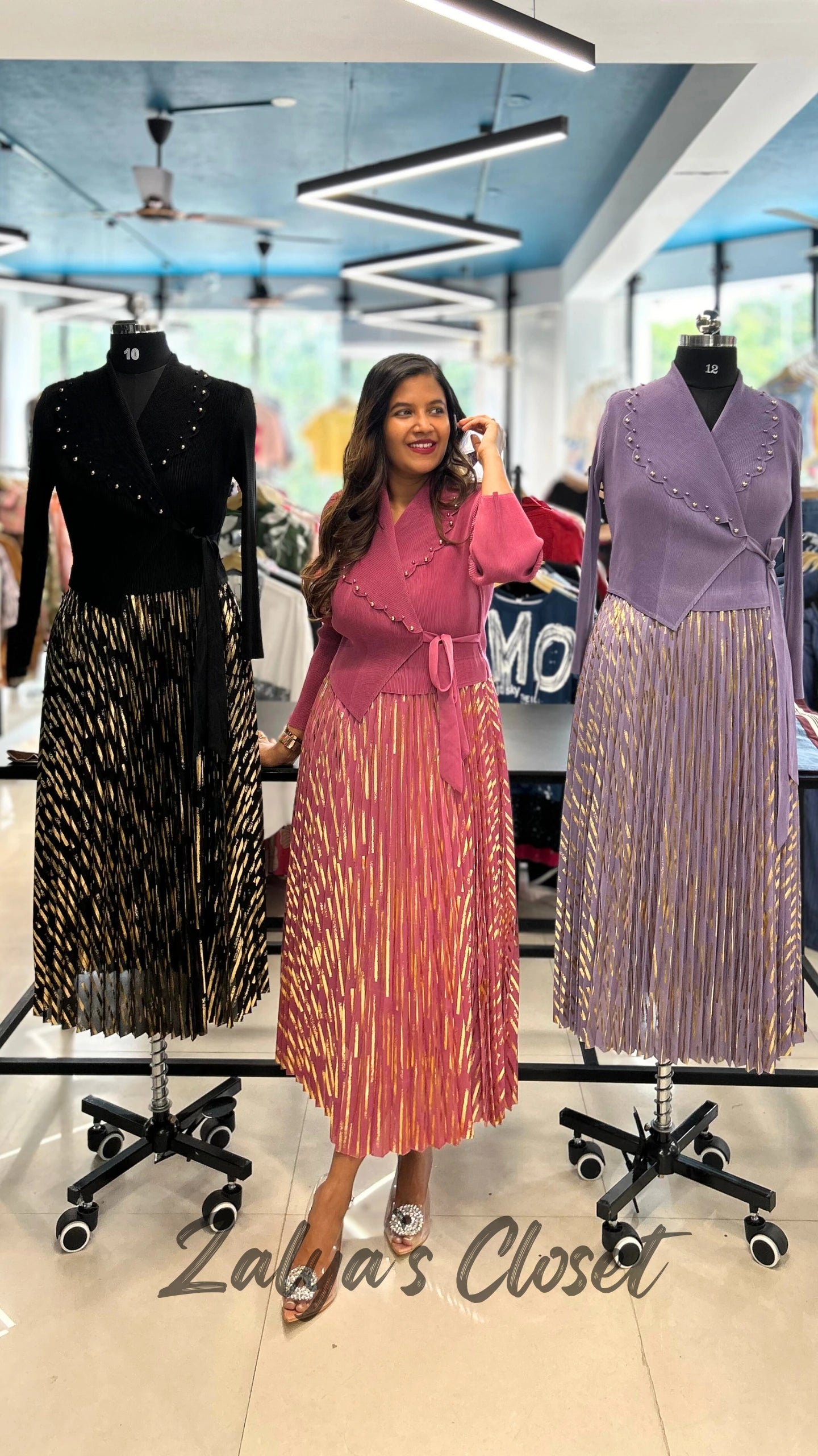 Imported Party Wear Foil Work Magic Dress image 8