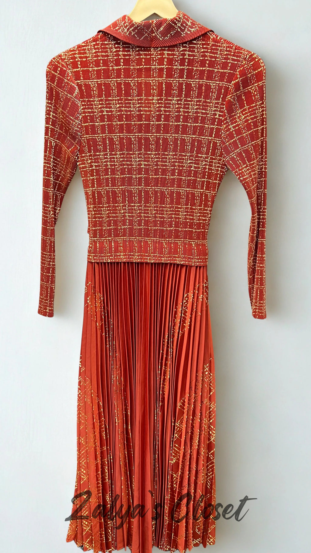 Imported Foil Printed with attached belt Magic Dress image 14