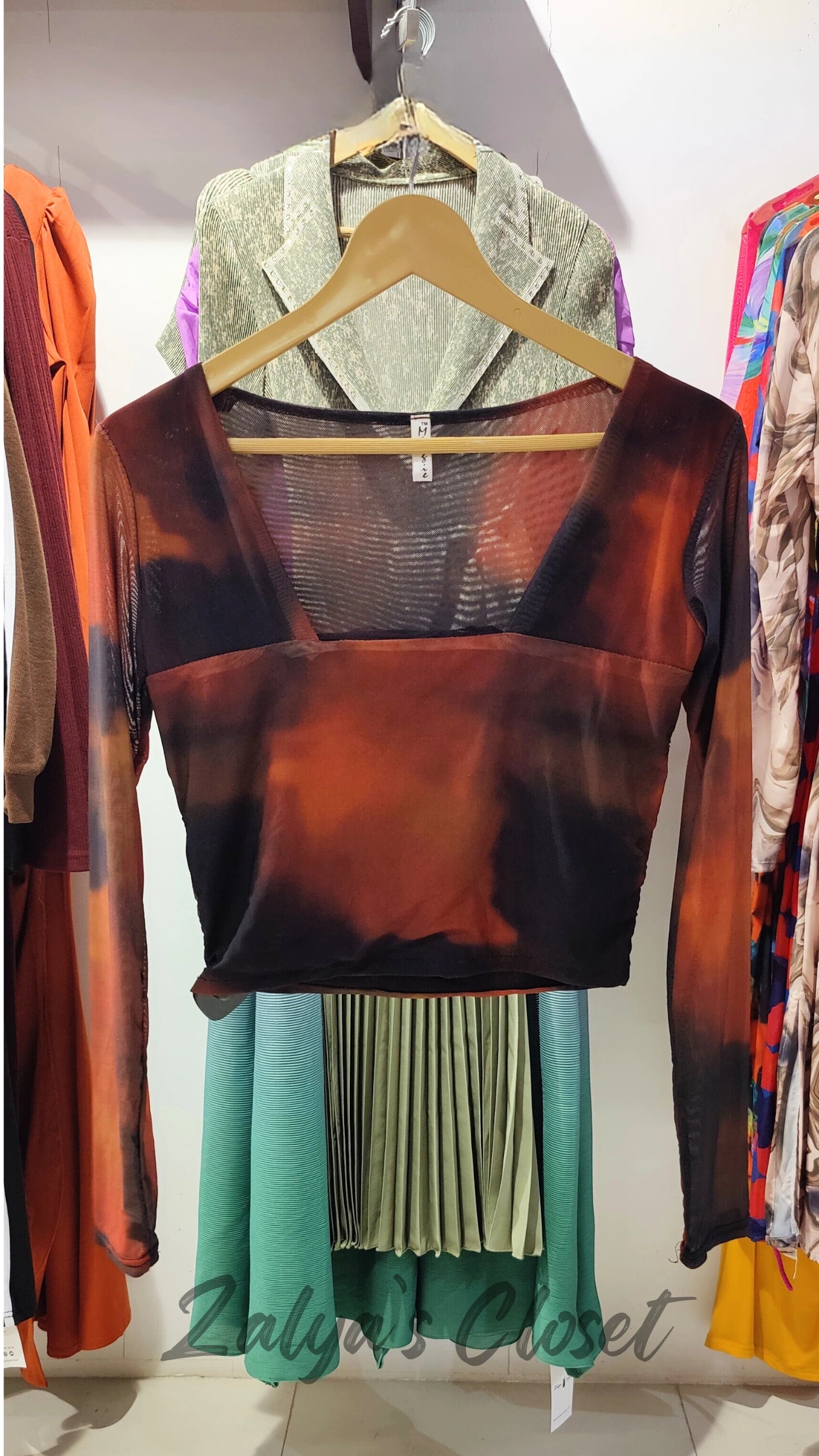 Powernet Full Sleeves Crop Top image 1