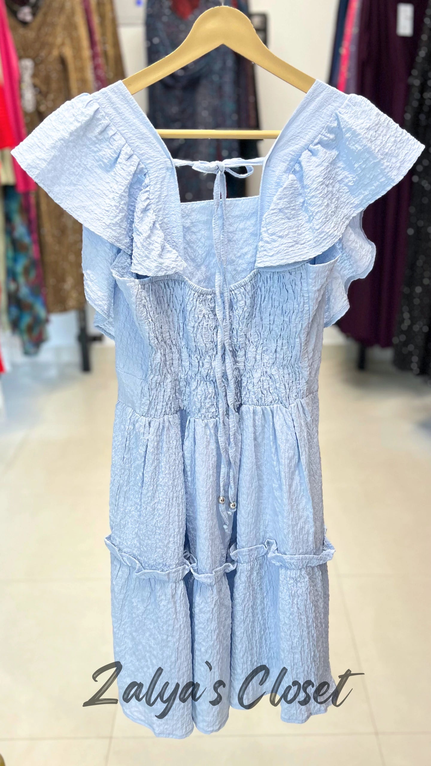 Solid Puff Tiered Dress image 2